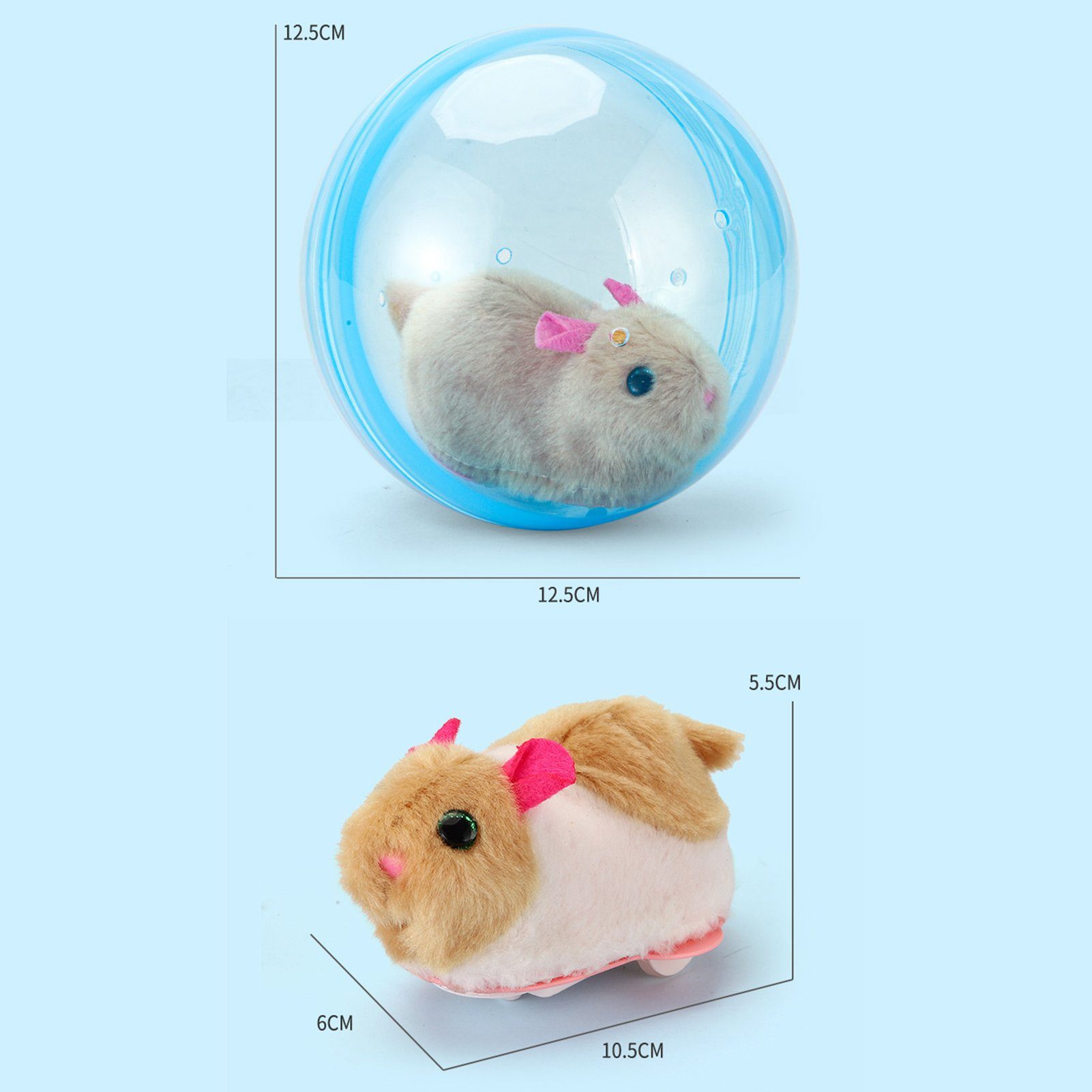 Blusmart Spielball Hamster-Laufball-Spielzeug, Lustiges Kleinkinder-Krabbel-Roll-Ball, E Spielball ball pink
