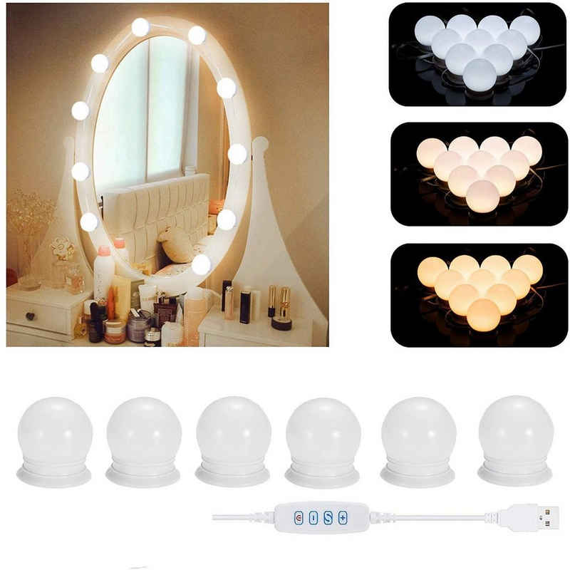 zggzerg LED-Lichtspiegel LED Spiegelleuchte,3 Farbmodi Schminktisch Leuchte,Make Up Licht (6-St)