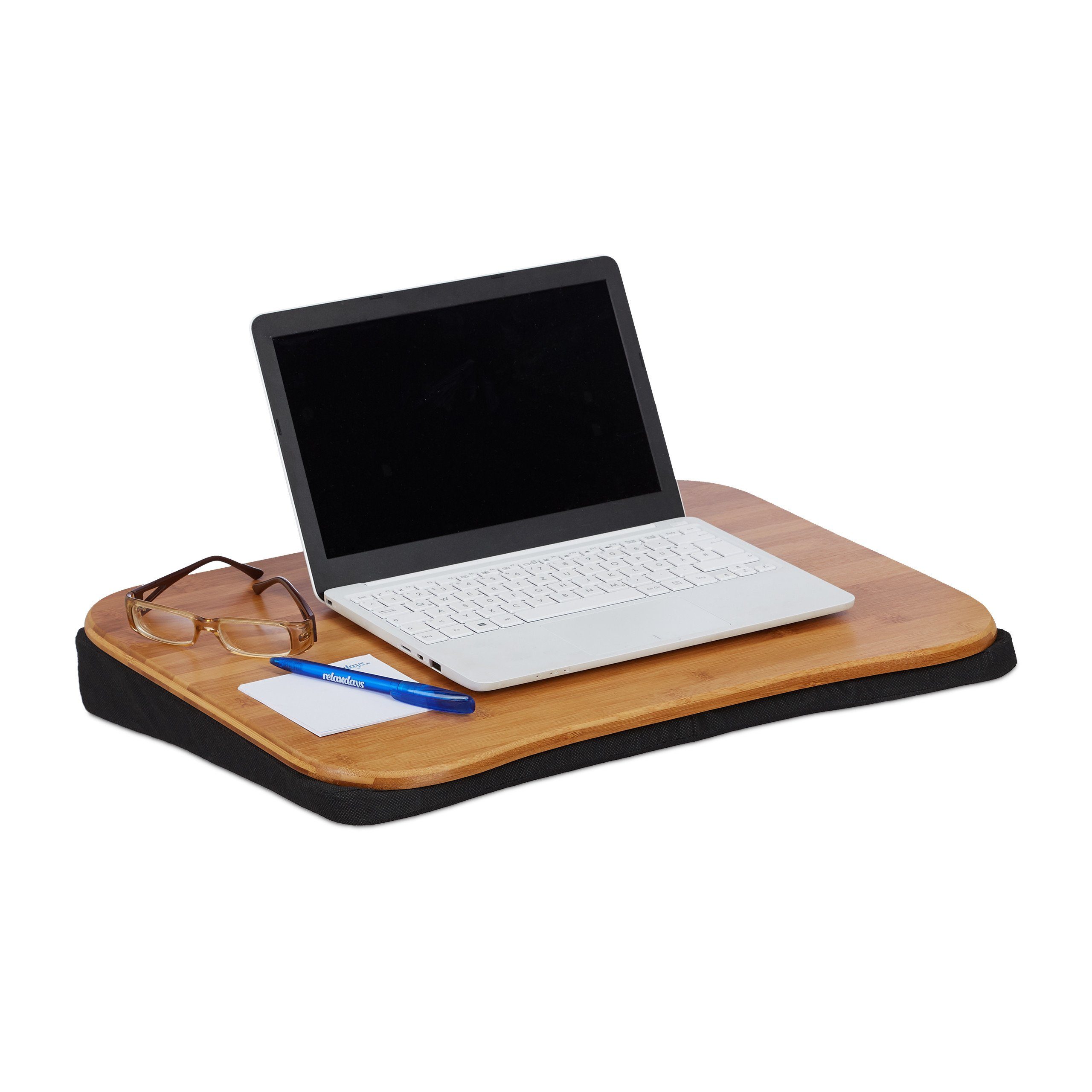 relaxdays Bambus Laptopkissen Tablett Laptop Bambus,