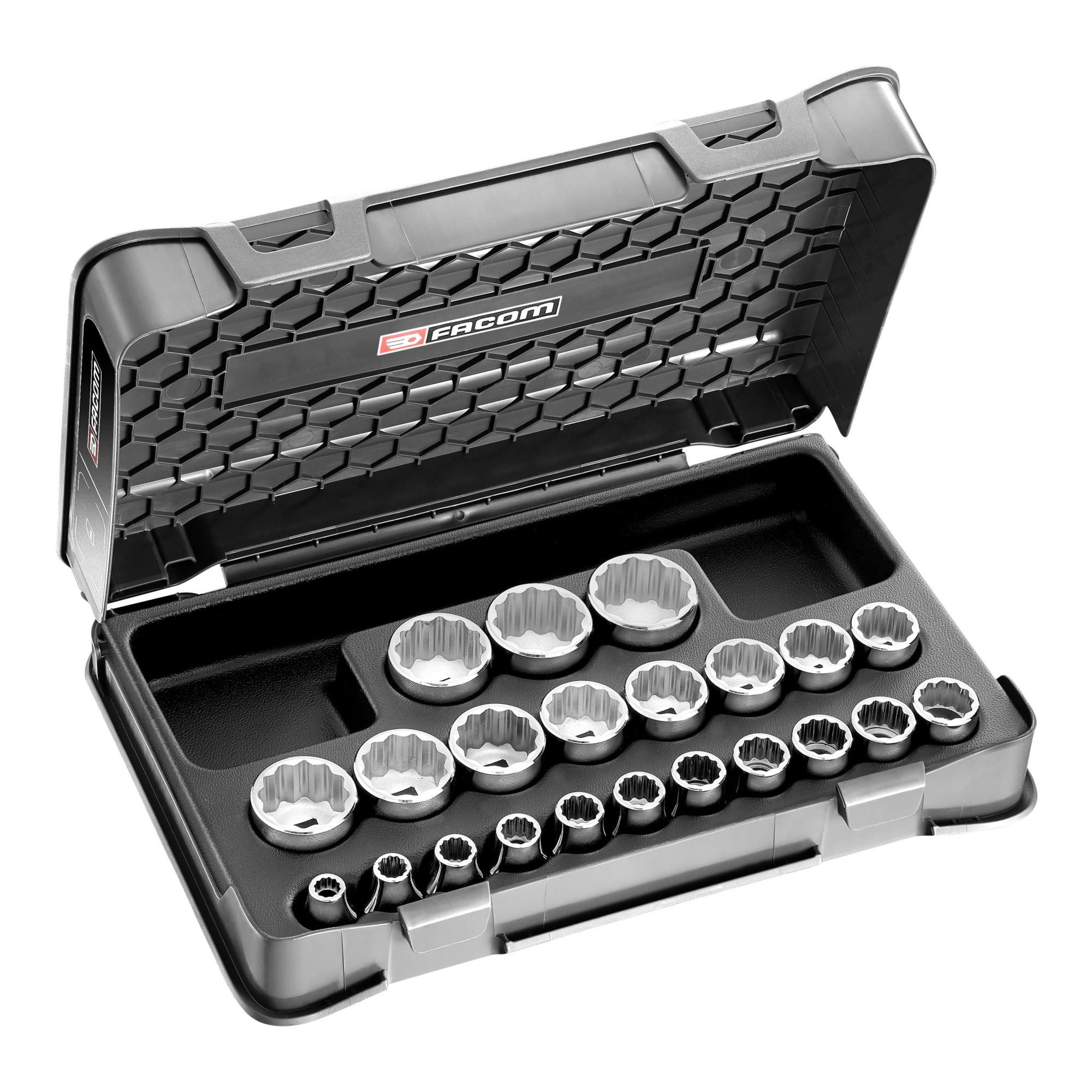 Facom Bit- und Steckschlüsselset Facom Steckschlüssel-Set 1/2Z, 22-tlg