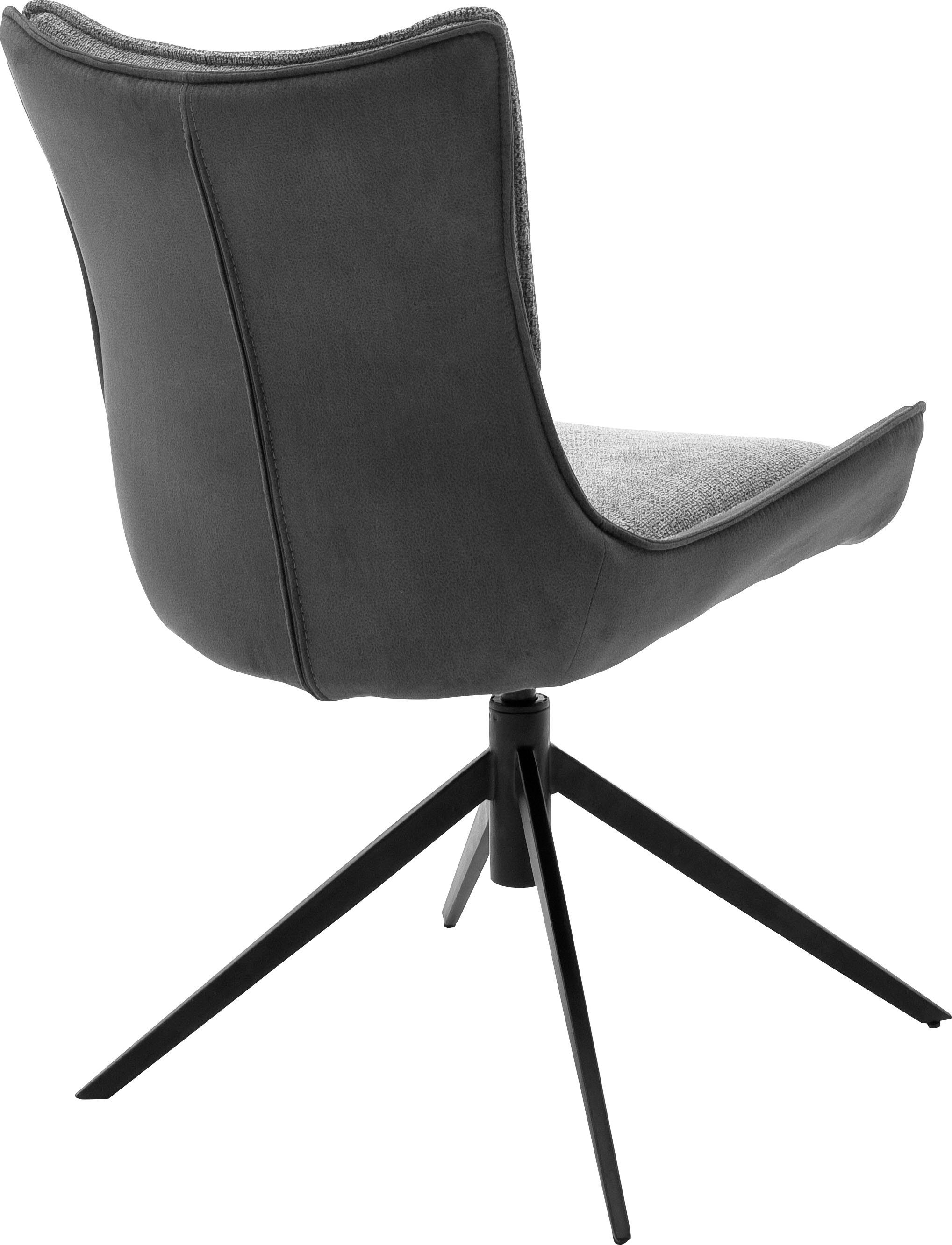 MCA furniture 4-Fußstuhl Kitami (Set, | Stoffbezug, Nivellierung, drehbar kg mit bis Anthrazit 120 Esszimmerstuhl 2 St), Anthrazit 360°