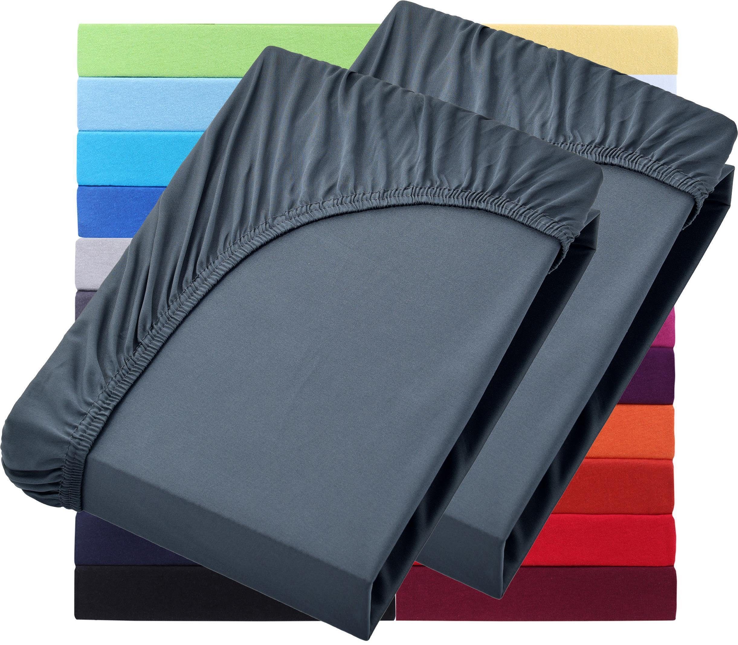 NatureMark Spannbettlaken 2er-Set Jersey Spannbetttuch 100% Baumwolle, 100% günstig online kaufen