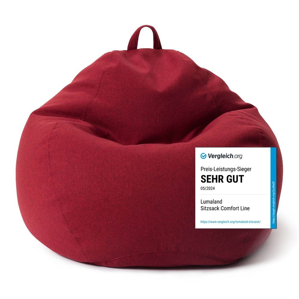 Lumaland Sitzsack Comfort Line XXL 100x120x50cm 315L Volumen, Indoor Beanba günstig online kaufen
