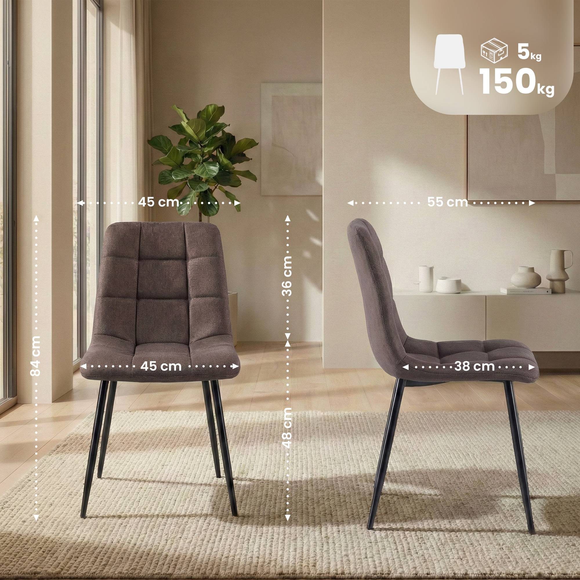 CLP Esszimmerstuhl Antibes Stoff (4er Set), mit Stoffbezug, bis 150 kg