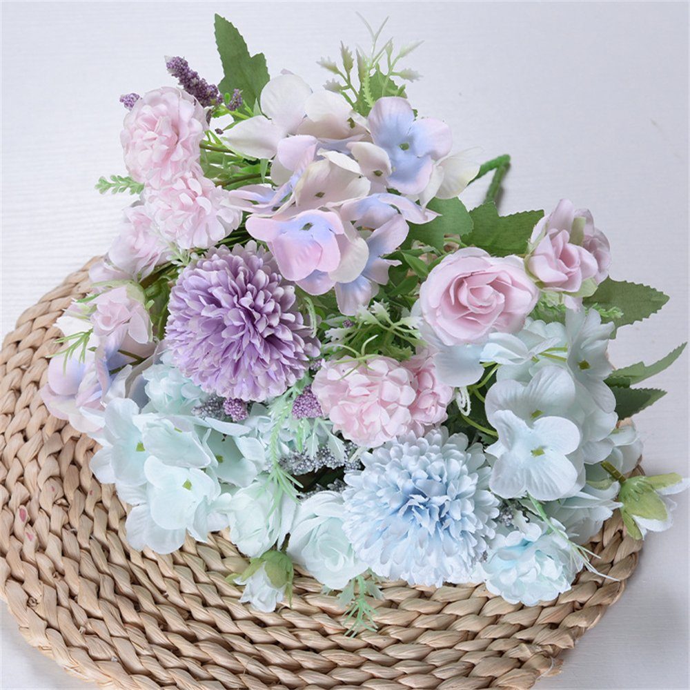 Kunstblumenstrauß Künstliche Blumen, Hochzeitsstrauß Rouemi, gefälschte Blumen, Heimdekoration 3Sträuße