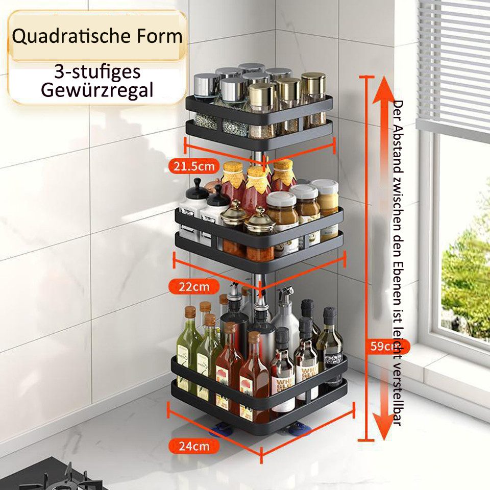 Coonoor Gewürzregal Kücheregal Ecke Stehgestell, 1/2/3 günstig online kaufen