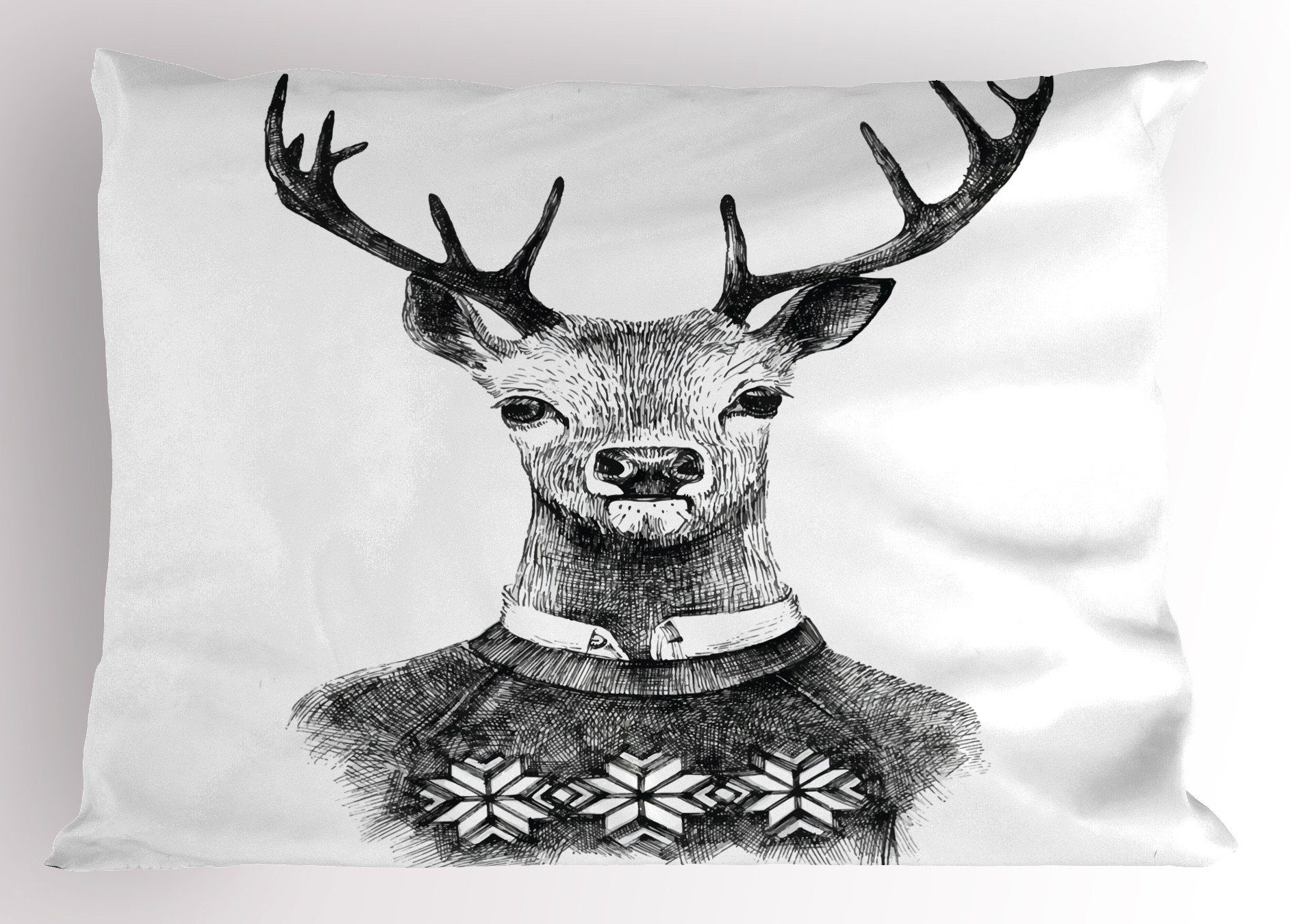 Kissenbezüge Dekorativer Standard King Size Gedruckter Kissenbezug, Abakuhaus (1 Stück), Indie Deer Nordic Sweater Weihnachten
