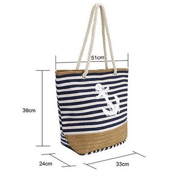 Fivejoy XL-Strandtasche XL-Strandtasche Große Strandtasche mit Reißverschluss und Innentasche (1-tlg), Wasserdicht Strandtasche, Einkaufstasche Shopper