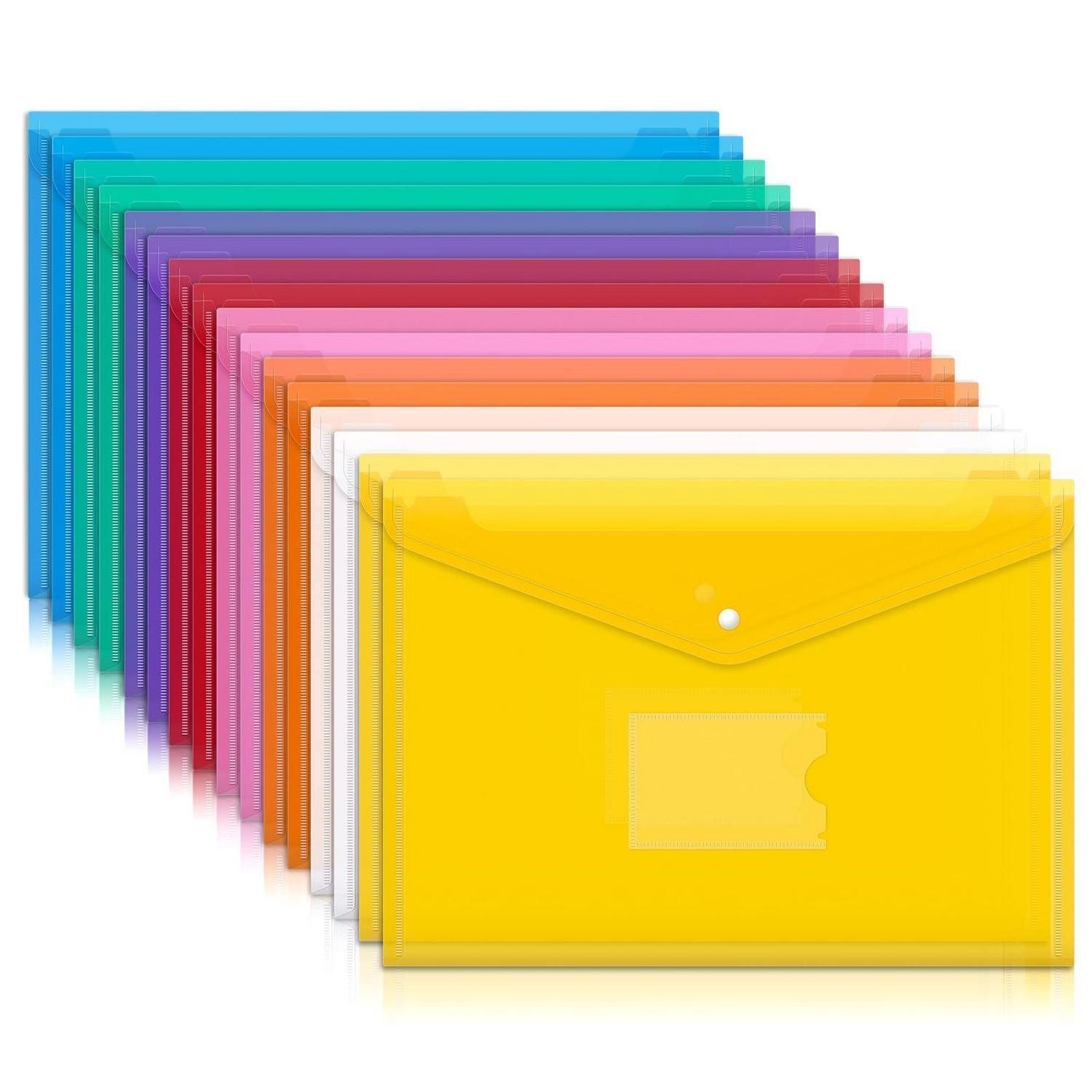 LuxusKollektion Organisationsmappe Dokumententaschen A4 16er Pack bunte Hüllen (16-St)
