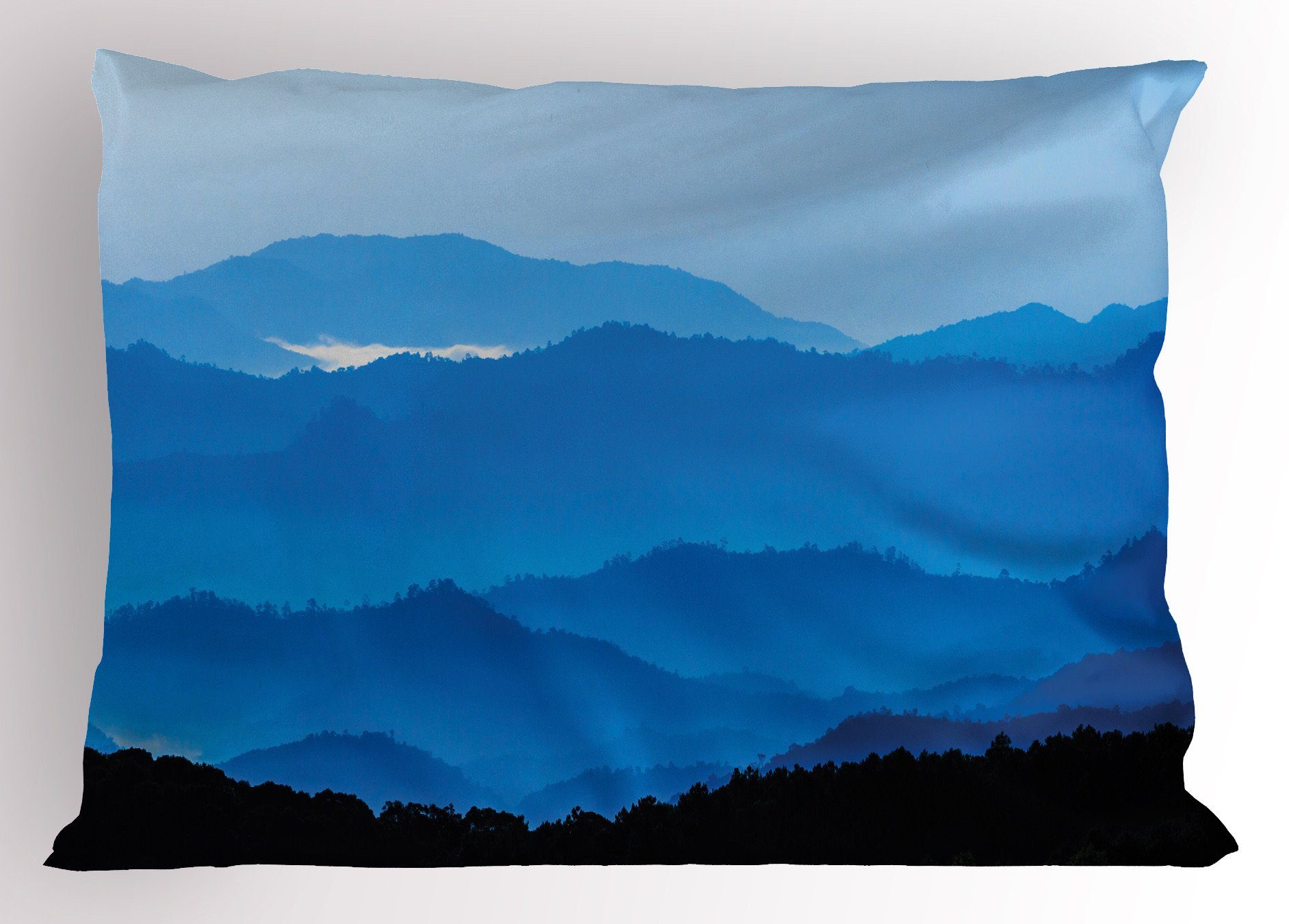 Kissenbezüge Dekorativer Standard King Size Gedruckter Kissenbezug, Abakuhaus (1 Stück), Landschaft Misty Mountain Levels