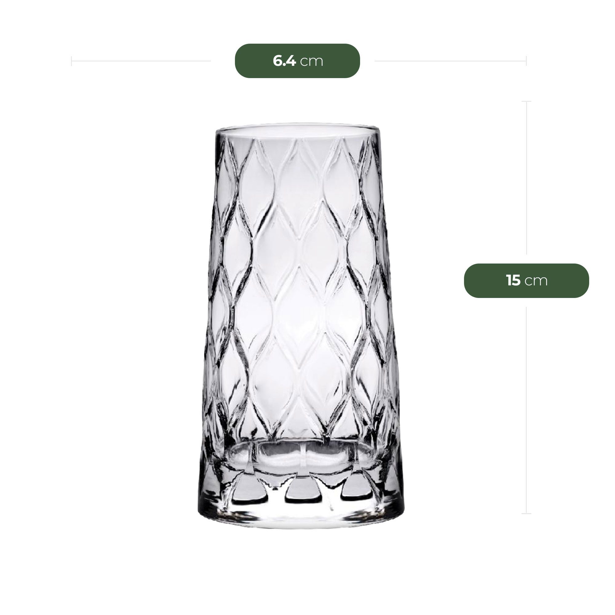 Pasabahce Gläser-Set Leafy Gläser Set – 4x Longdrinkgläser + 4x Whiskyglas, 8-tlg., Glas, 8-tlg. Set, zwei unterschiedliche Größen in einem Set