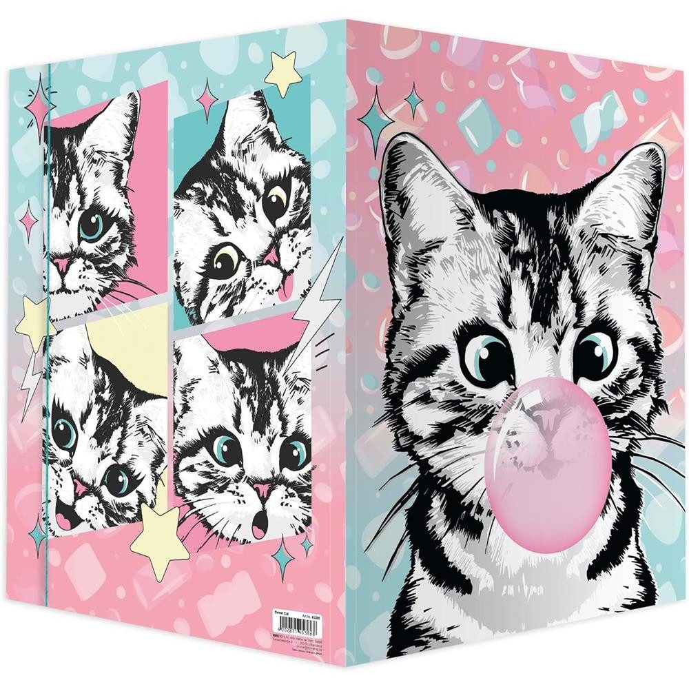 RNK Verlag Organisationsmappe Zeichenmappe Sweet Cat DIN A3 mit Gummizugverschluss, 3 Einschlagklappen, Gummizug, Innen- und Außendruck – Bild 3 von 5