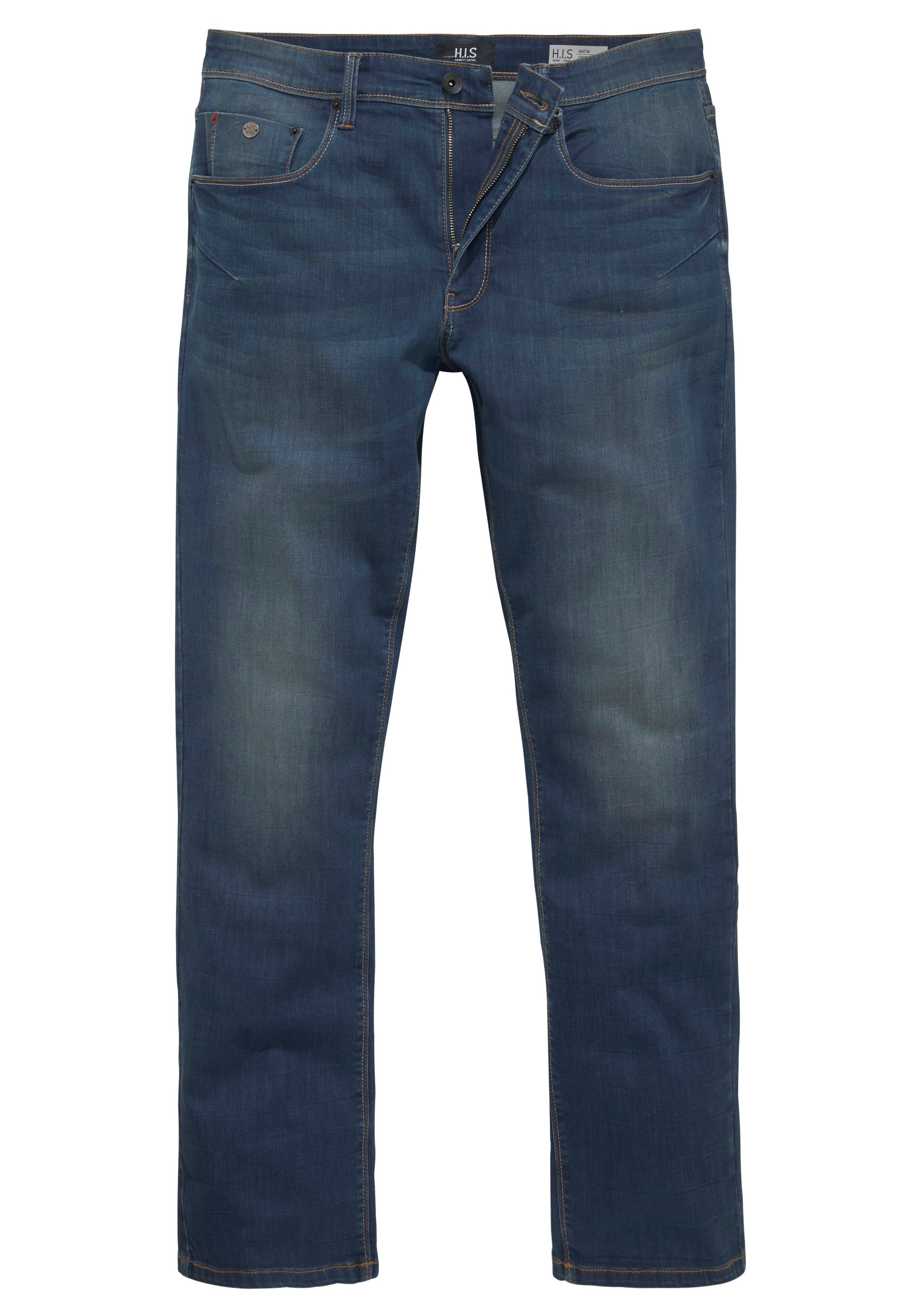 H.I.S Comfort-fit-Jeans ANTIN bequeme Passform, gerades Bein, mit Used-Waschung
