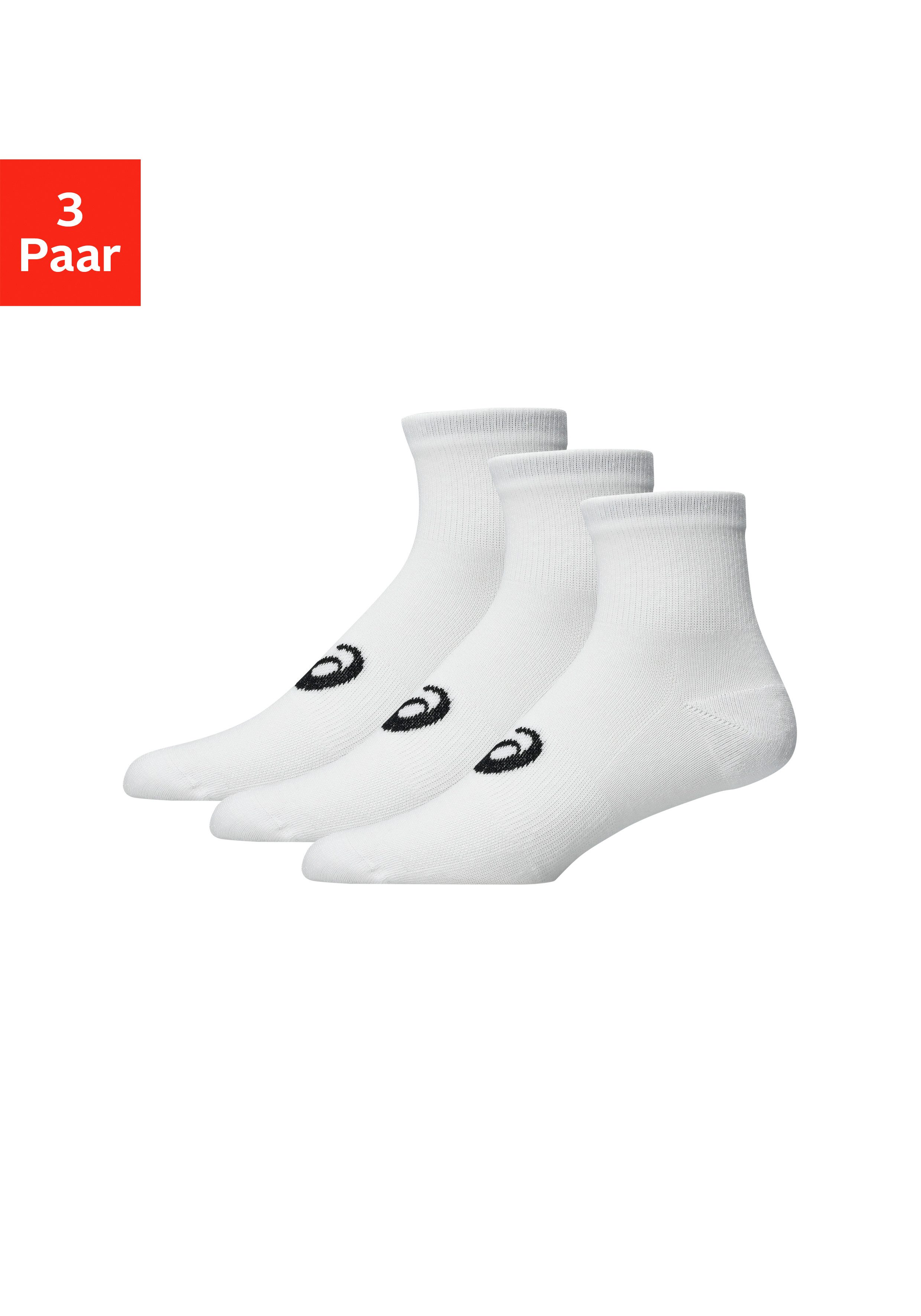 Asics Laufsocken 3 PACK QUARTER SOCK für Fitnessaktivitäten, mit Mesh-Knit-Gewebe, mit Dämpfung. € 11,99, (€ 4,00 pro 1 Paar).