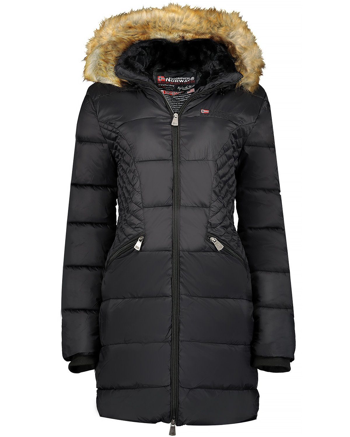 Geographical Norway Winterjacke Damen Outdoor Jacke baabeille (1-St) Kunstfellkragen schwarz