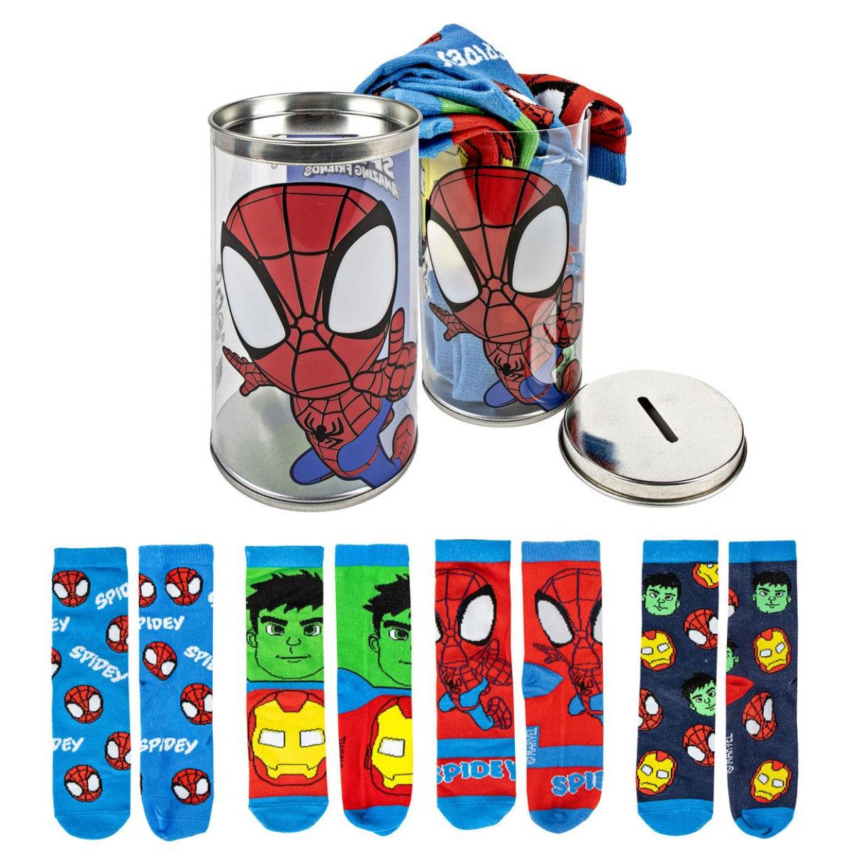 Cerda Socken Marvel Avengers Socken 4er Pack Kinder Baumwollsocken Jungen