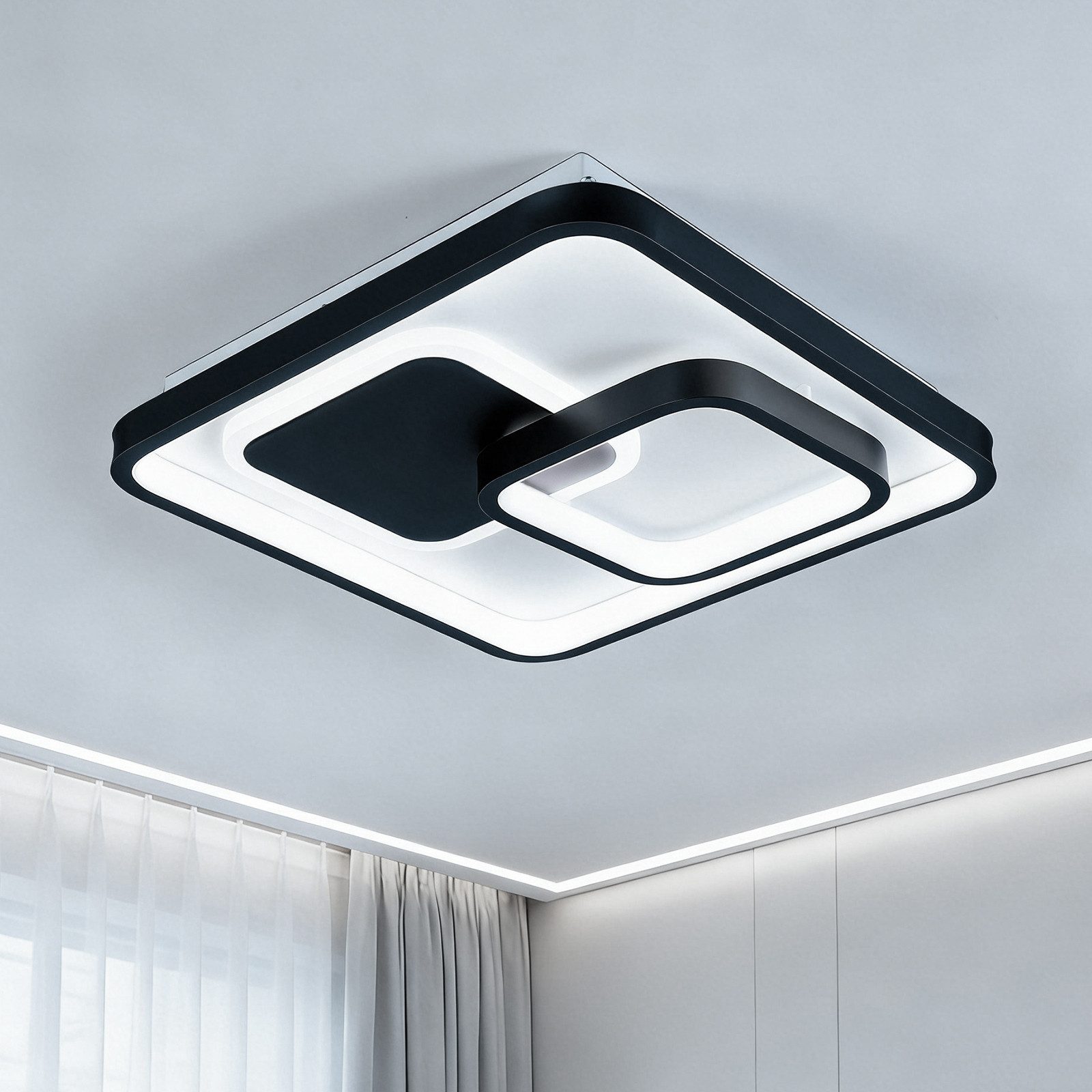 BlingBin Deckenleuchte LED Moderne 30W, 3000K/4500K/6500K 3000LM LED Deckenlampe, mit Memory Funktion, LED fest integriert, Neutralweiß, Warmweiß, Tageslichtweiß, für Wohnzimmer, Schlafzimmer, Büro, Küche und Flur mit Memory Funktion