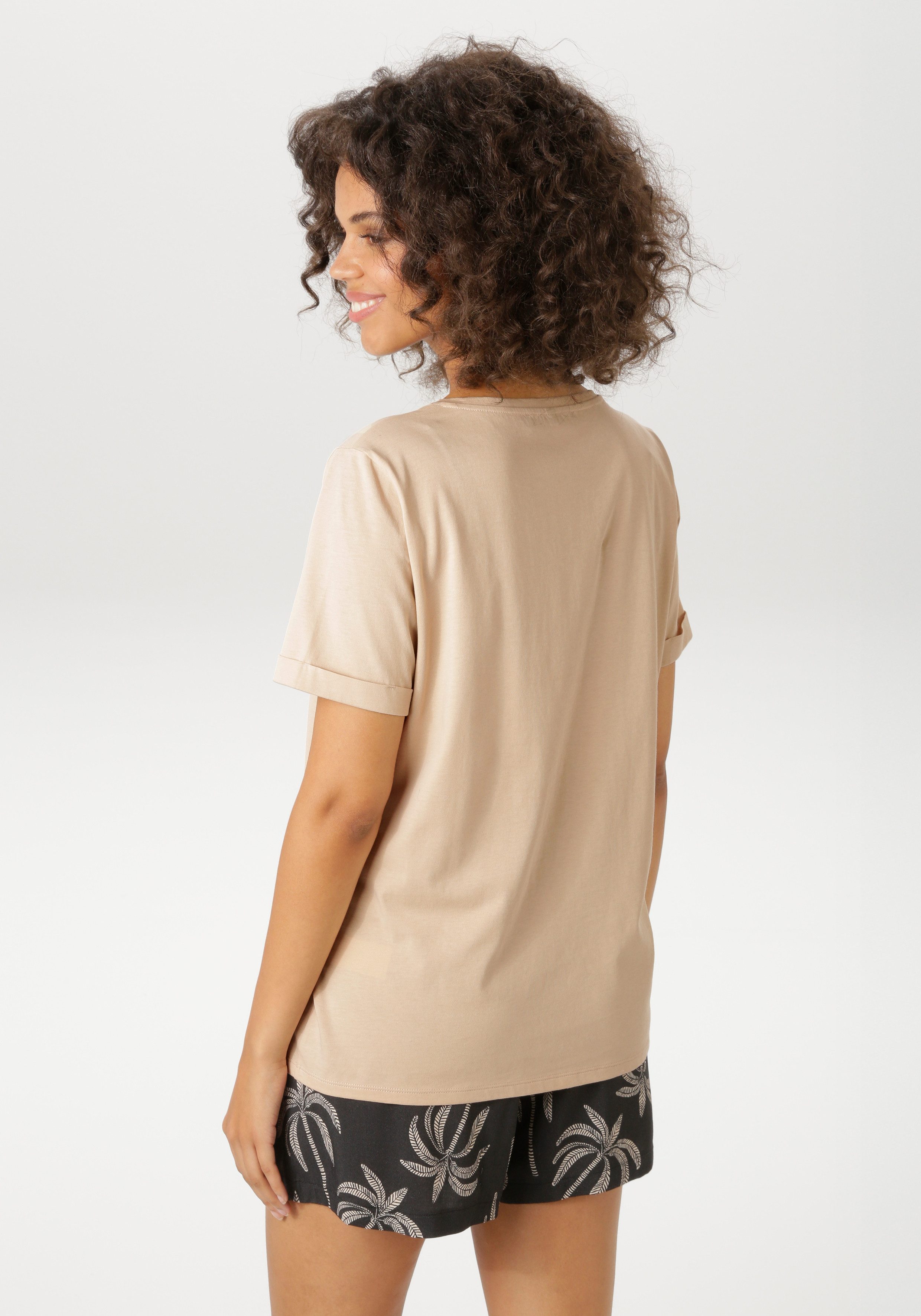 Aniston CASUAL T-Shirt mit aufgestickter Palme - NEUE KOLLEKTION günstig online kaufen