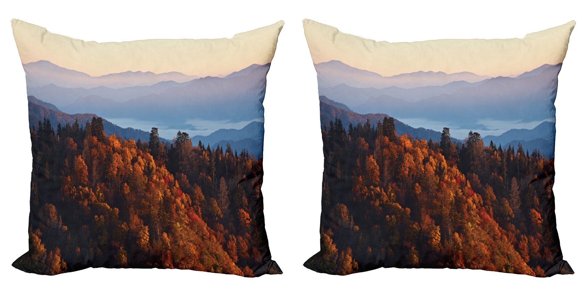 Kissenbezüge Modern Accent Doppelseitiger Digitaldruck, Abakuhaus (2 Stück), Natur Sonnenaufgang Berge