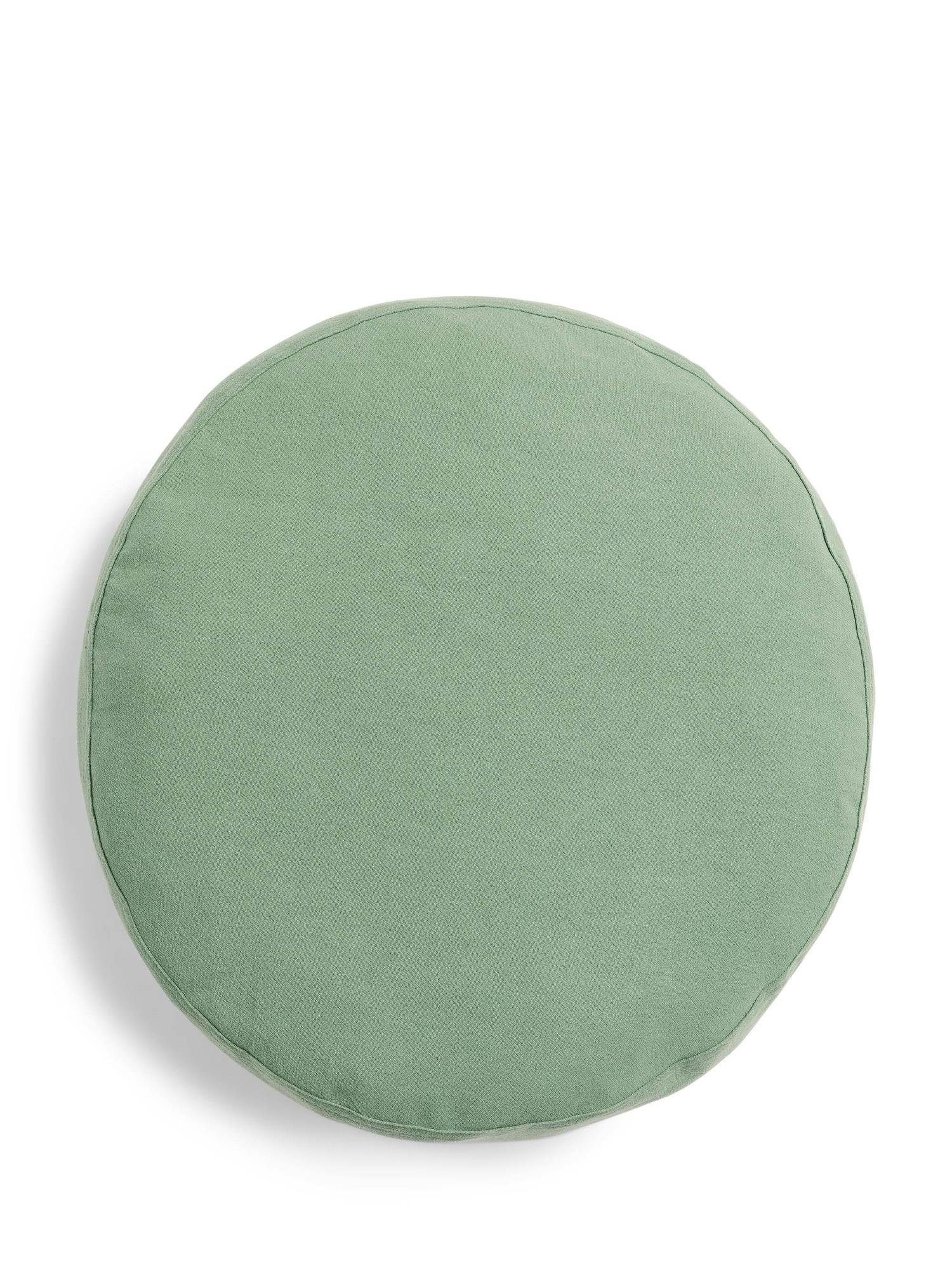 Essenza Dekokissen Mads, runde Form, aus Viskose und Leinen verdant green