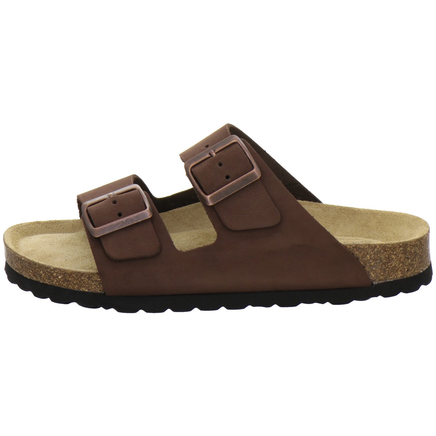 AFS-Schuhe 210072 Zweischnaller Pantolette für Damen mit Fußbett, bequeme Sandalen aus Leder