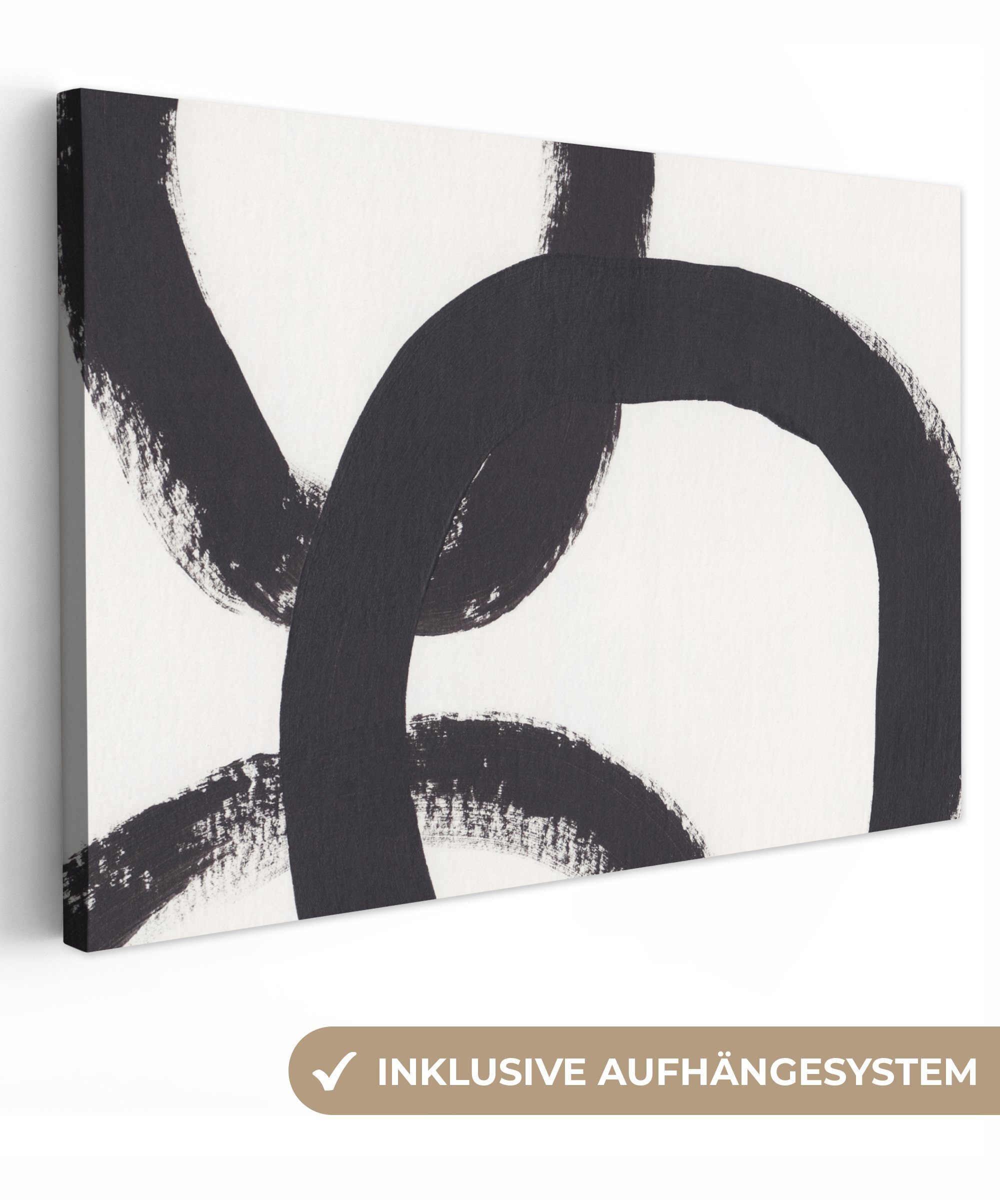 OneMillionCanvasses® Leinwandbild Abstrakt - Formen - Schwarz - Kreise, Fot günstig online kaufen