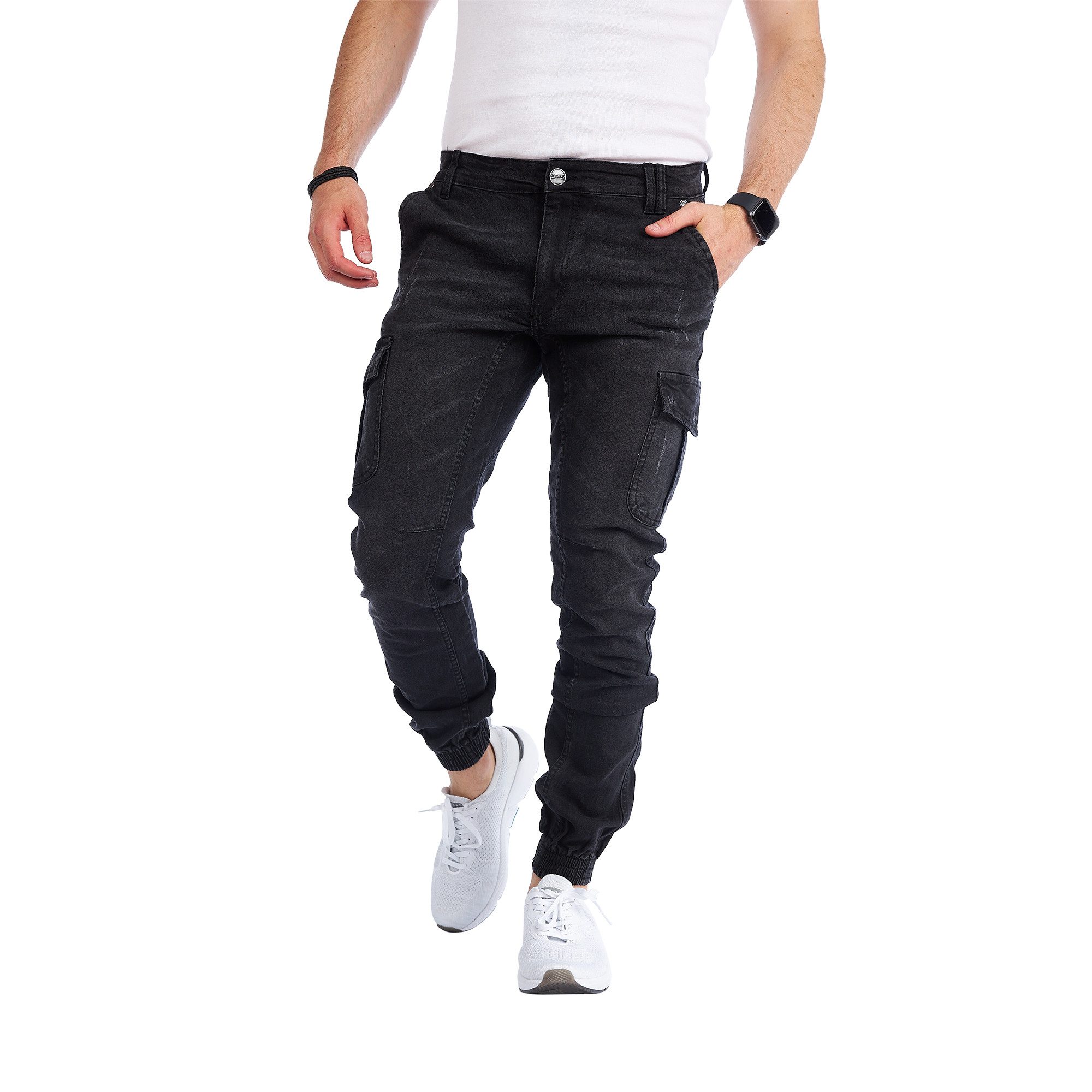 Styleko Cargohose 8014 Herren Cargohose Cargo Jeans Hose für Männer Jungen Regular Denim