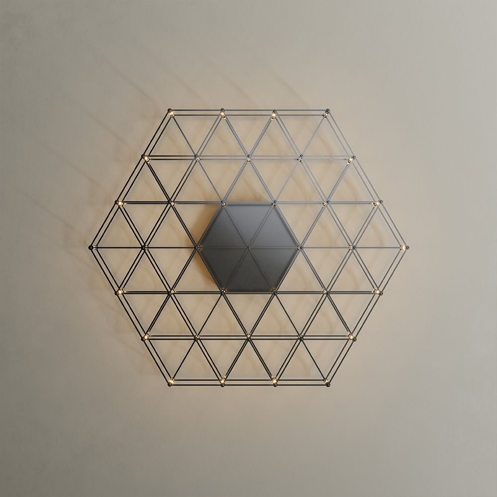 s.luce Deckenleuchte Atom eckige LED Effekt Wand- & Deckenleuchte Schwarzchrom, Warmweiß