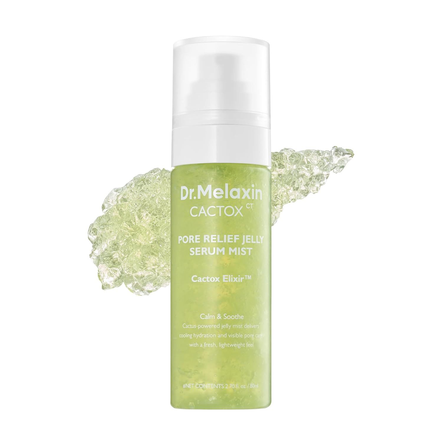 Dr.Melaxin Gesichtsserum Cactox Pore Relief Jelly Serum Mist 80 ml – Korean K-Beauty Gesichtsmist mit Kaktus-Extrakt, Niacinamide, Caffeine, Hyaluron –, Innovativer Hybrid aus Jelly-Serum & Mist mit Kaktus-Extrakt