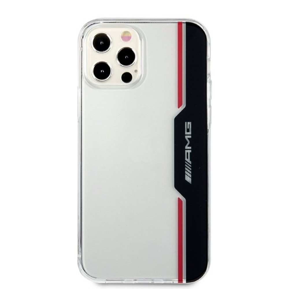 Mercedes Handyhülle Schutzhülle Rückschale Smartphoneschutz 6,1 Zoll, vertikale Streifen, AMG-Optik, PC/TPU-Hybrid