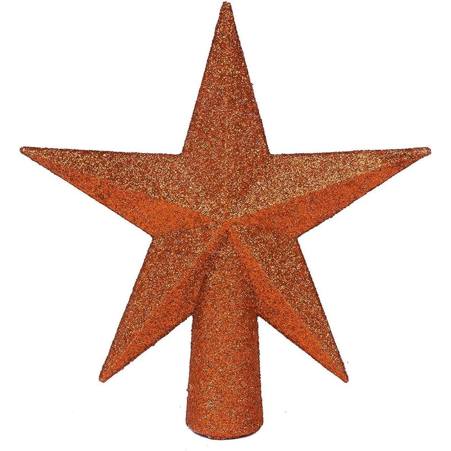 LuxusKollektion Christbaumspitze Weihnachtsbaumspitze Stern Orange Abendrot 11cm