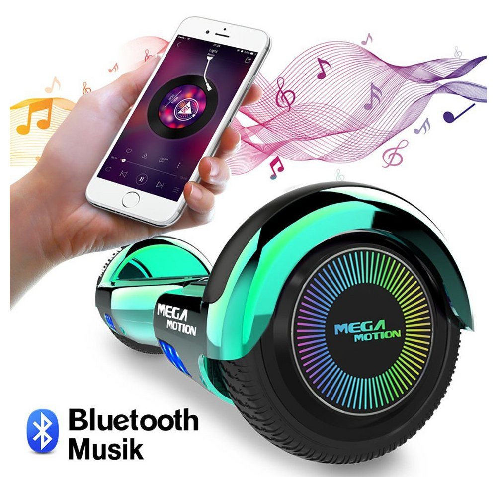 Thumbnail - Mega Motion Balance Scooter 6,5 Zoll Hoverboard mit 350W motor und LED lichter, 13,00 km/h, mit Integrierter Bluetooth-P...