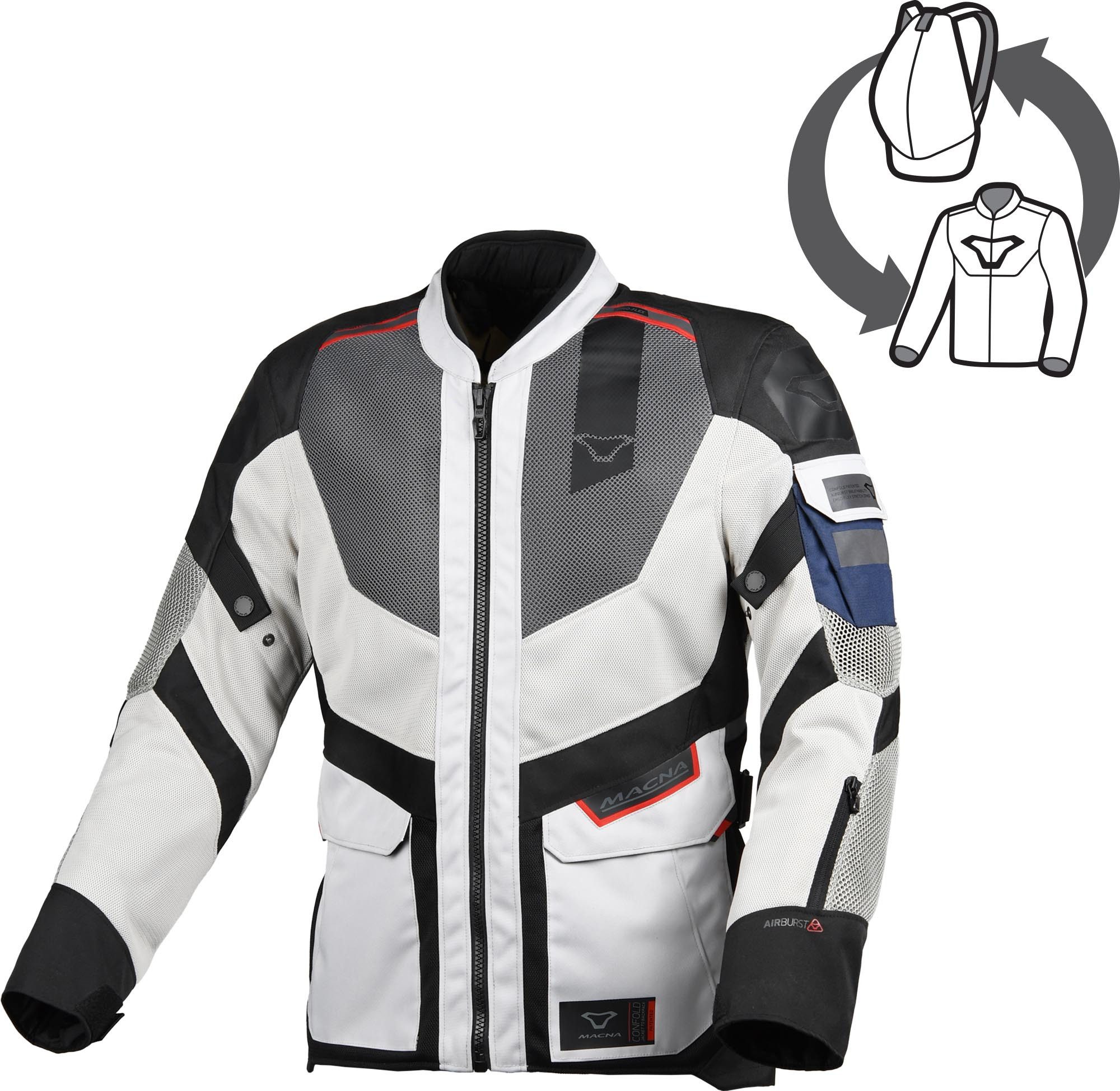 Macna Motorradjacke Travelair Motorrad Textiljacke Ellenbogenprotektoren enthalten,perforiert,Schulterprotektoren en