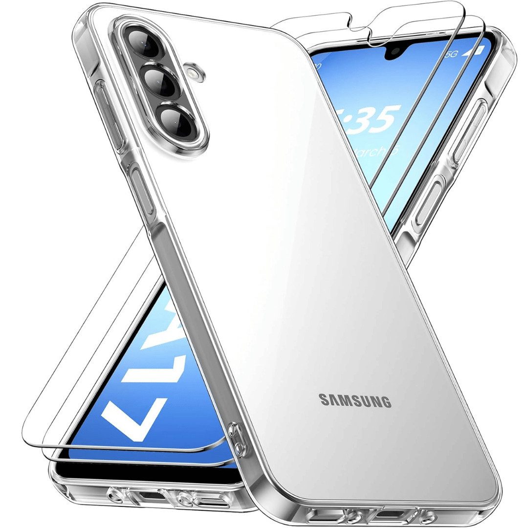 SmartUP Smartphone-Hülle + 2X Schutzglas für Samsung Galaxy A17 5G Panzerfolie Display Case 9H 6,7 Zoll, kompletter Rundumschutz