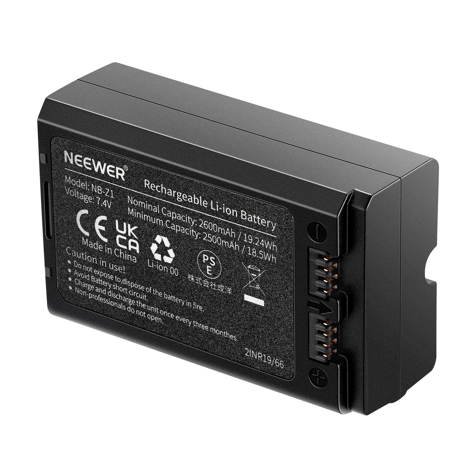 Neewer 7.4V/2600mAh Ersatz Li-Ion Batterie für Blitzgerät Kamera-Akku 2600 mAh, Lithium Batterie für NEEWER TTL Z2-C, Z1-S, Z880-N, Z760-C Blitzgerät