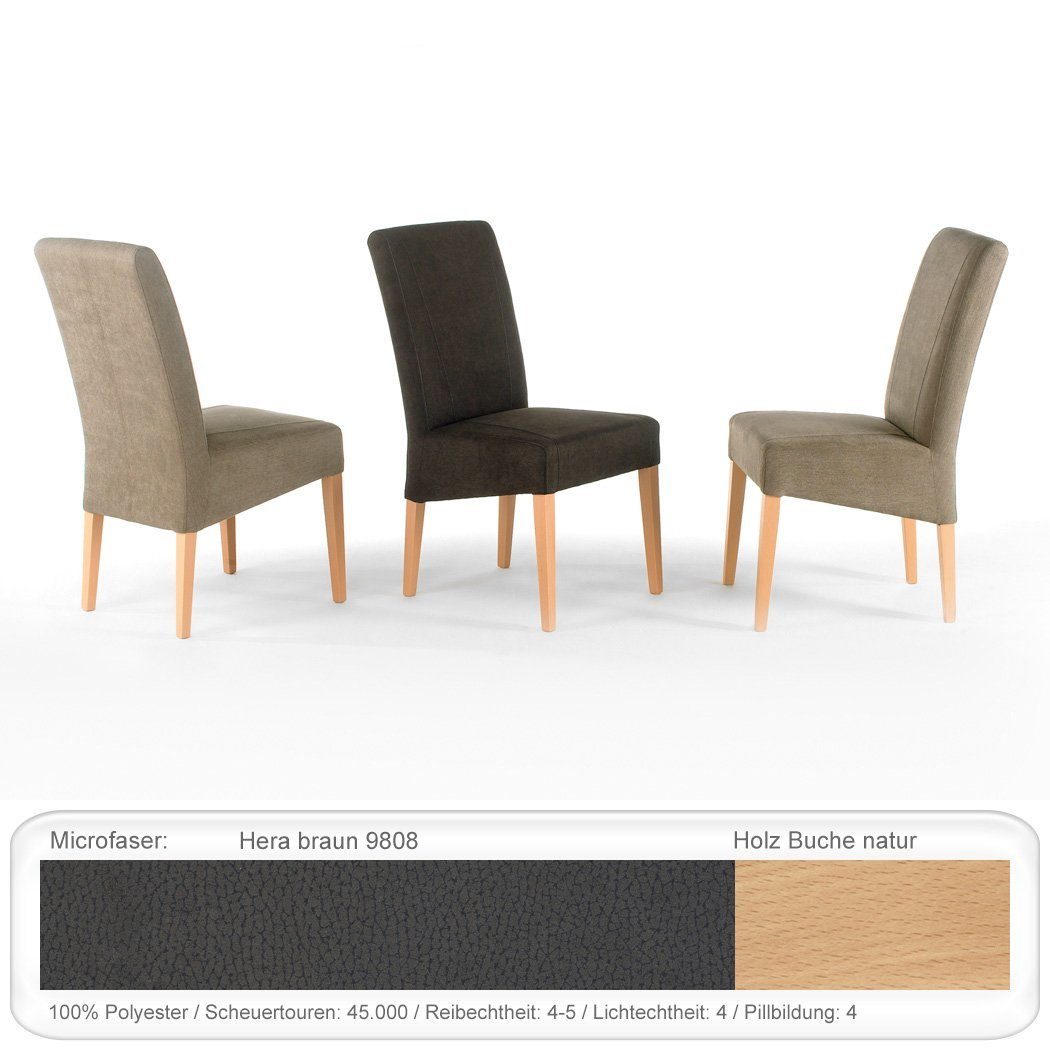 XL, Stühle braun Hera Lenz 150(250)x90 5-tlg), massiv + Ausziehtisch Spar-Set, expendio (komplette Grover cm Essgruppe Tischgruppe, Kernbuche