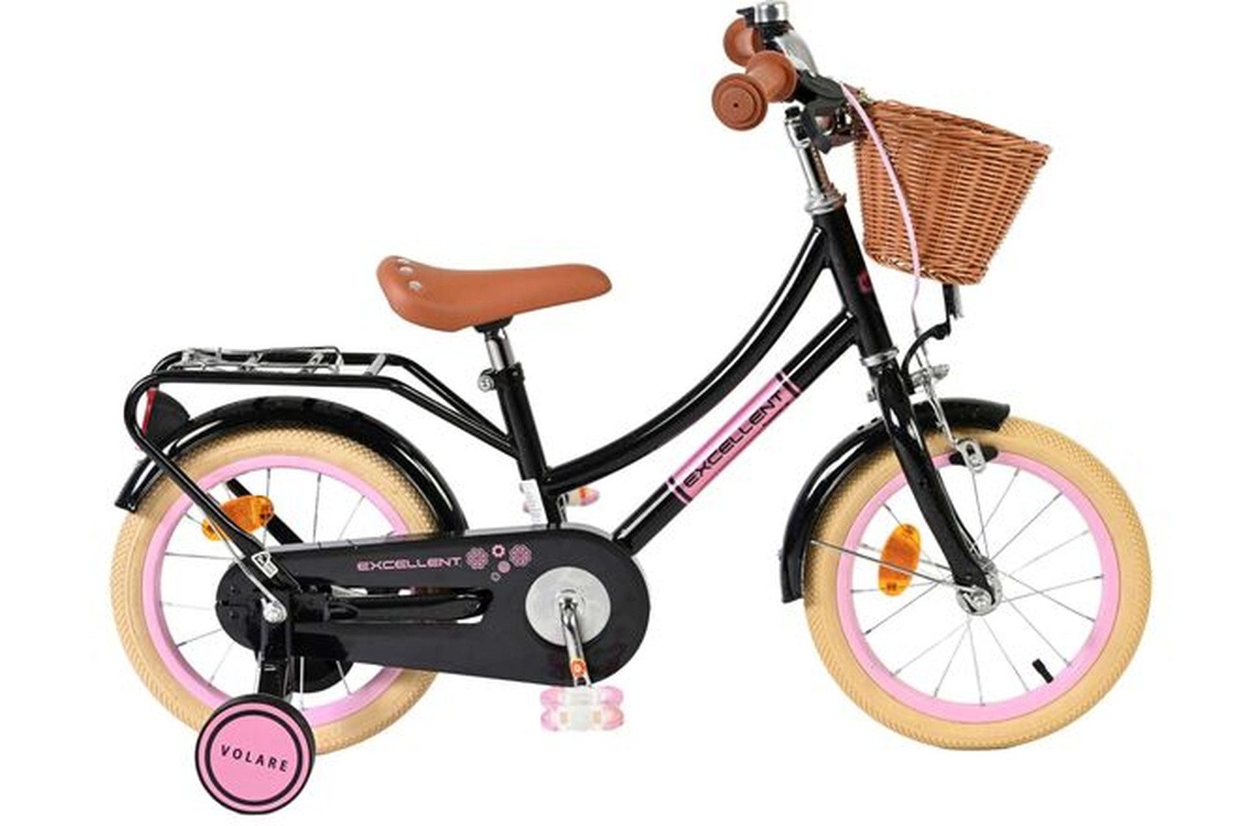 Kinderfahrrad Excellent Kinderfahrrad - Mädchen - 14 Zoll - Schwarz