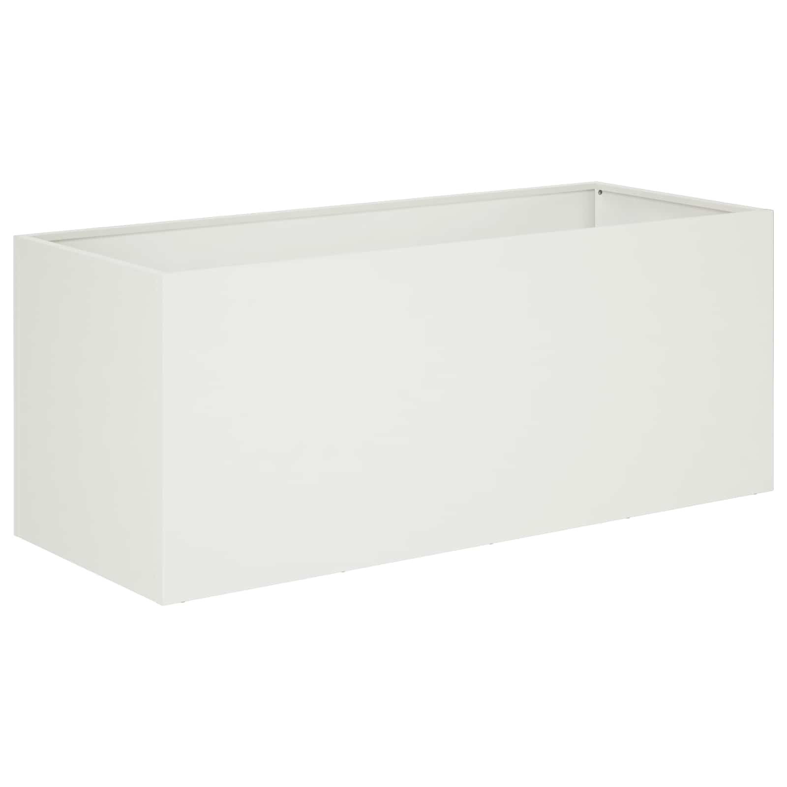 vidaXL Blumentopf Garten-Pflanzgefäß Weiß 100 x 40 x 40 cm Kaltgewalzter Stahl (1 St)