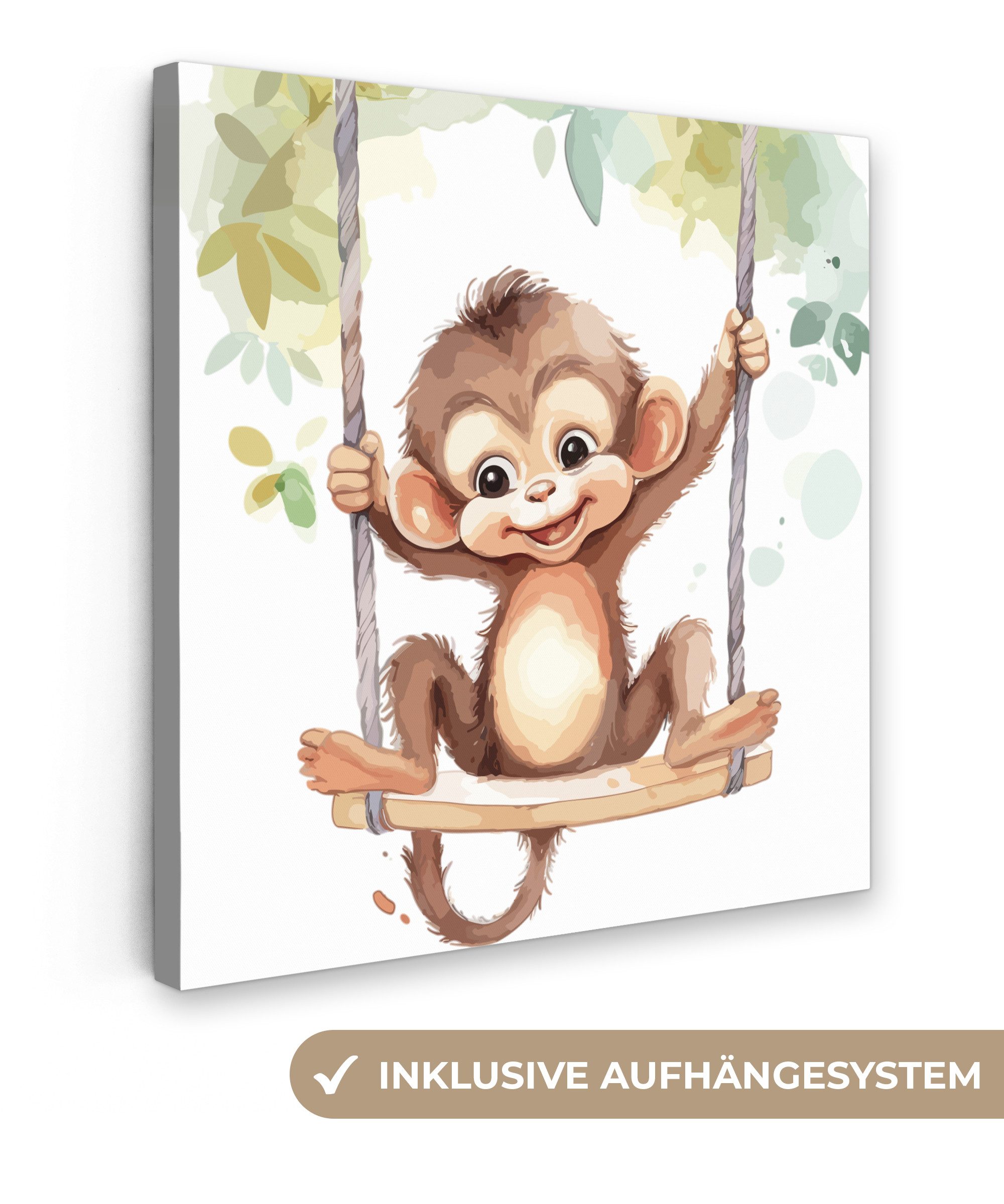 OneMillionCanvasses® Leinwandbild Affe - Tier - Kinder - Dschungel, Fotodru günstig online kaufen