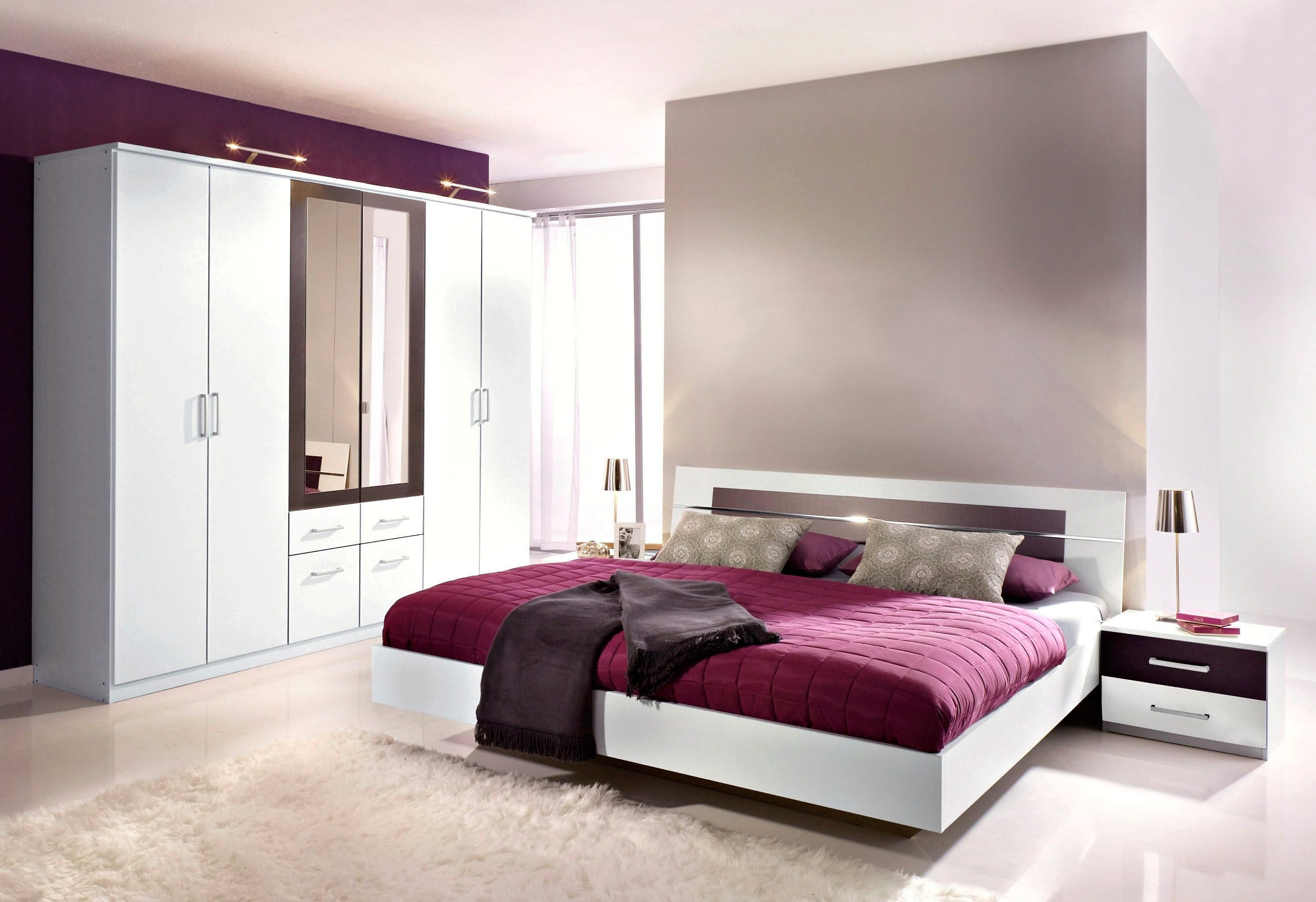 rauch Schlafzimmer-Set Komplettschlafzimmer Schlafzimmer BURANO mit Schrank in 3 Breiten, (Set, 4-tlg), Bett 180x200 cm und 2 Nachttischen MADE IN GERMANY – Bild 2 von 5
