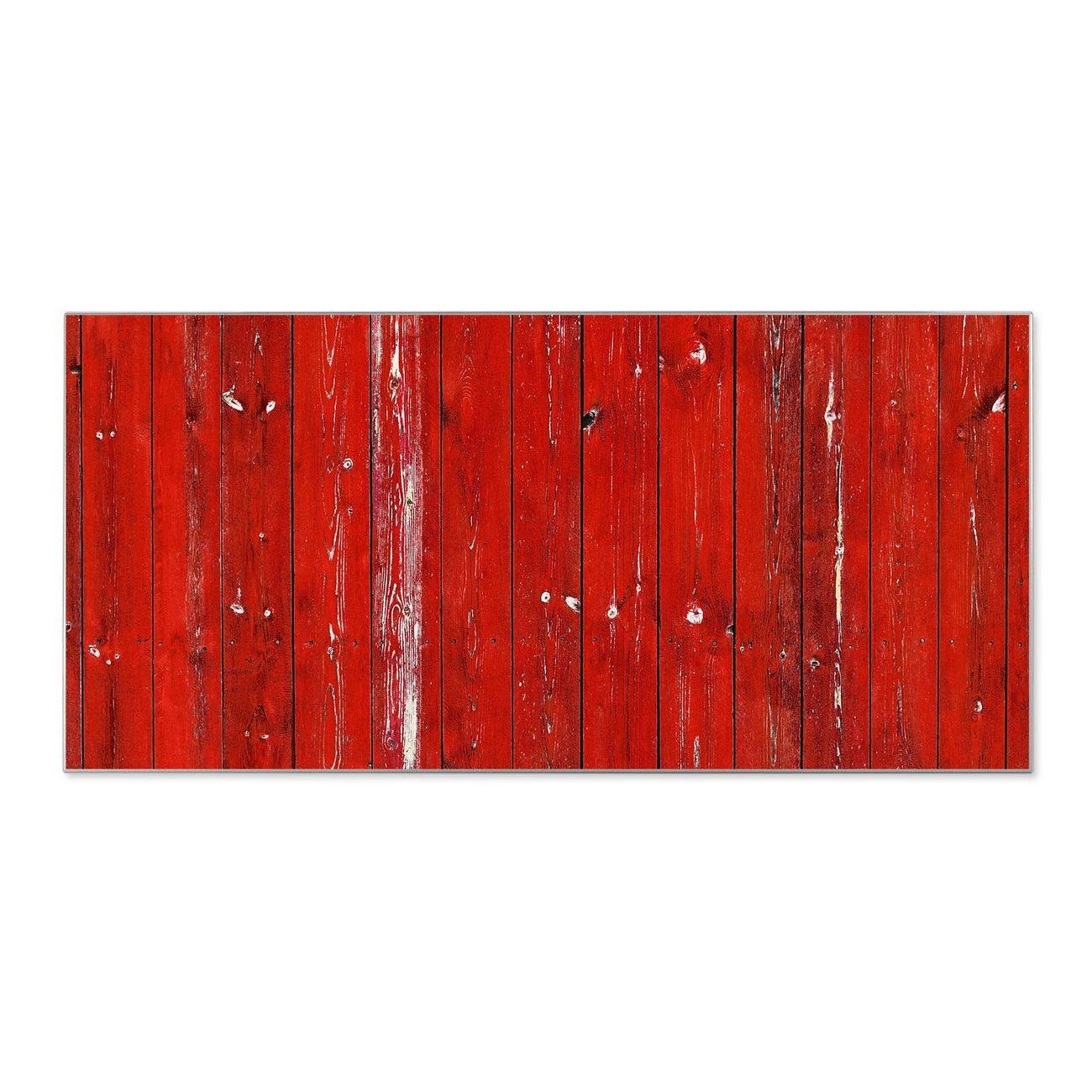silberfarben Wandtafel Stahlmagnettafel) (inkl. 4 Magnete, Rote Holzlatten, Stahl banjado