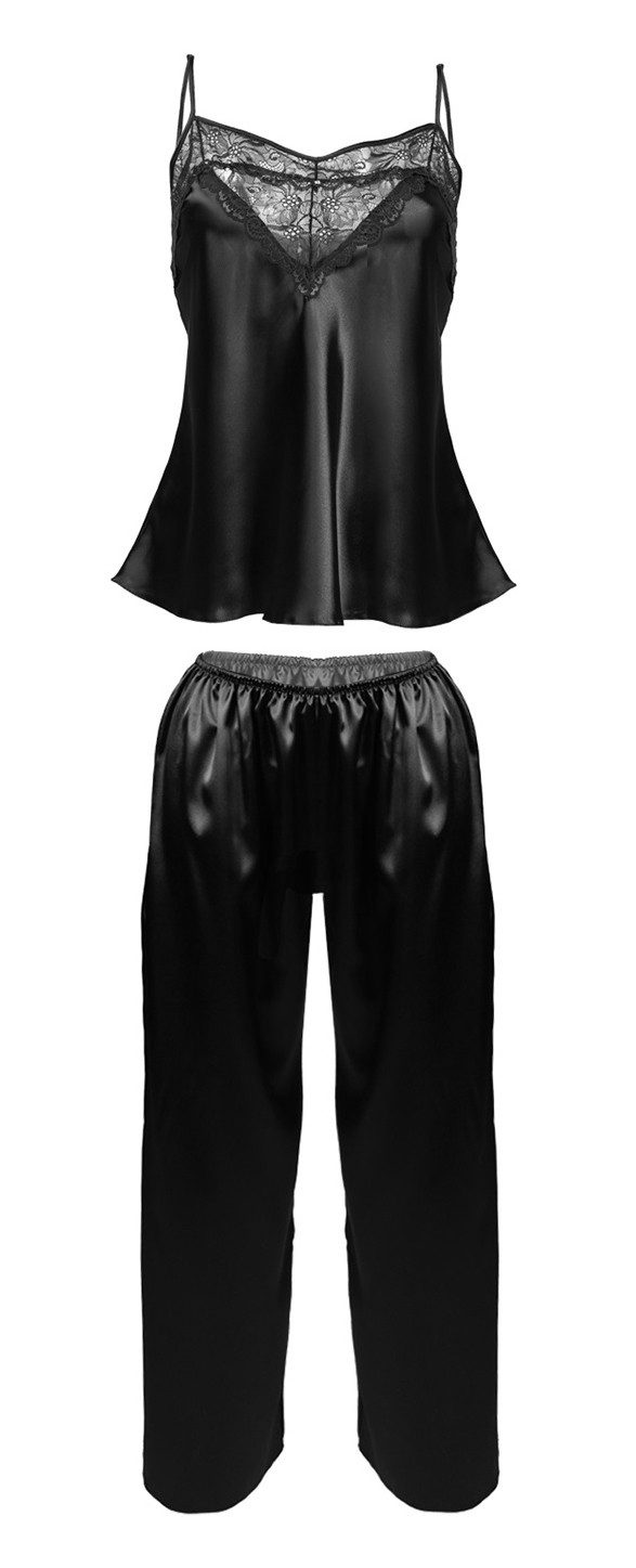 DKaren Pyjama in elegantem Satin-Look mit feiner Spitze günstig online kaufen