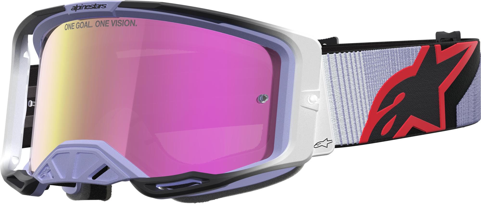 Alpinestars Motorradbrille Vision 8 Maven Mirror Motocross Brille, Antifog,Mit Band,Verspiegelt