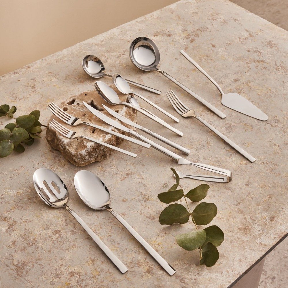 Karaca Besteck-Set Karaca Nil Elegance Besteckset für 12 Personen, 91 Teilig, Silber