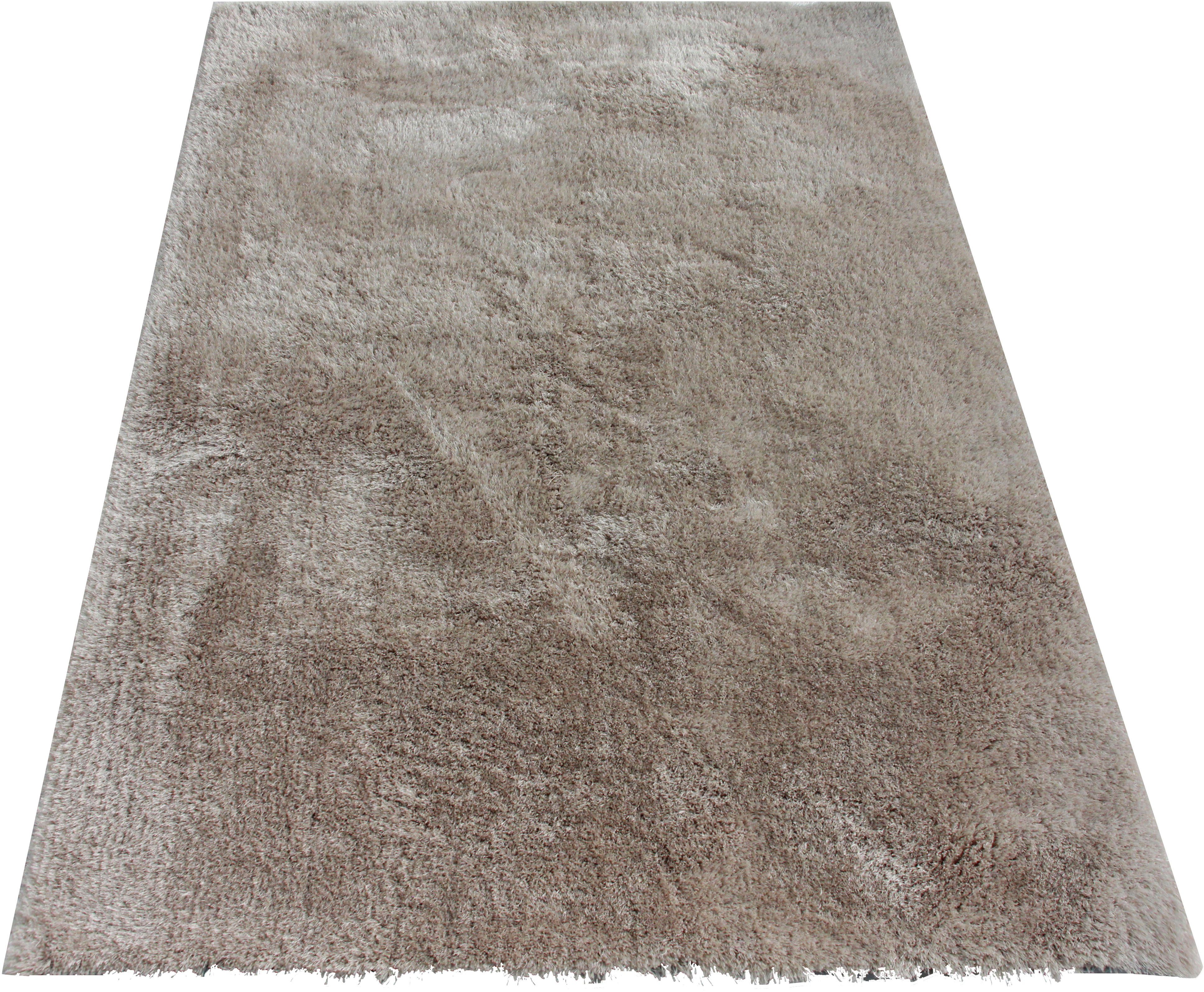 Hochflor-Teppich Lagos, Leonique, rechteckig, Höhe: 45 mm, Mikrofaser Teppiche, flauschig, einfarbig, Wohnzimmer, Schlafzimmer sand