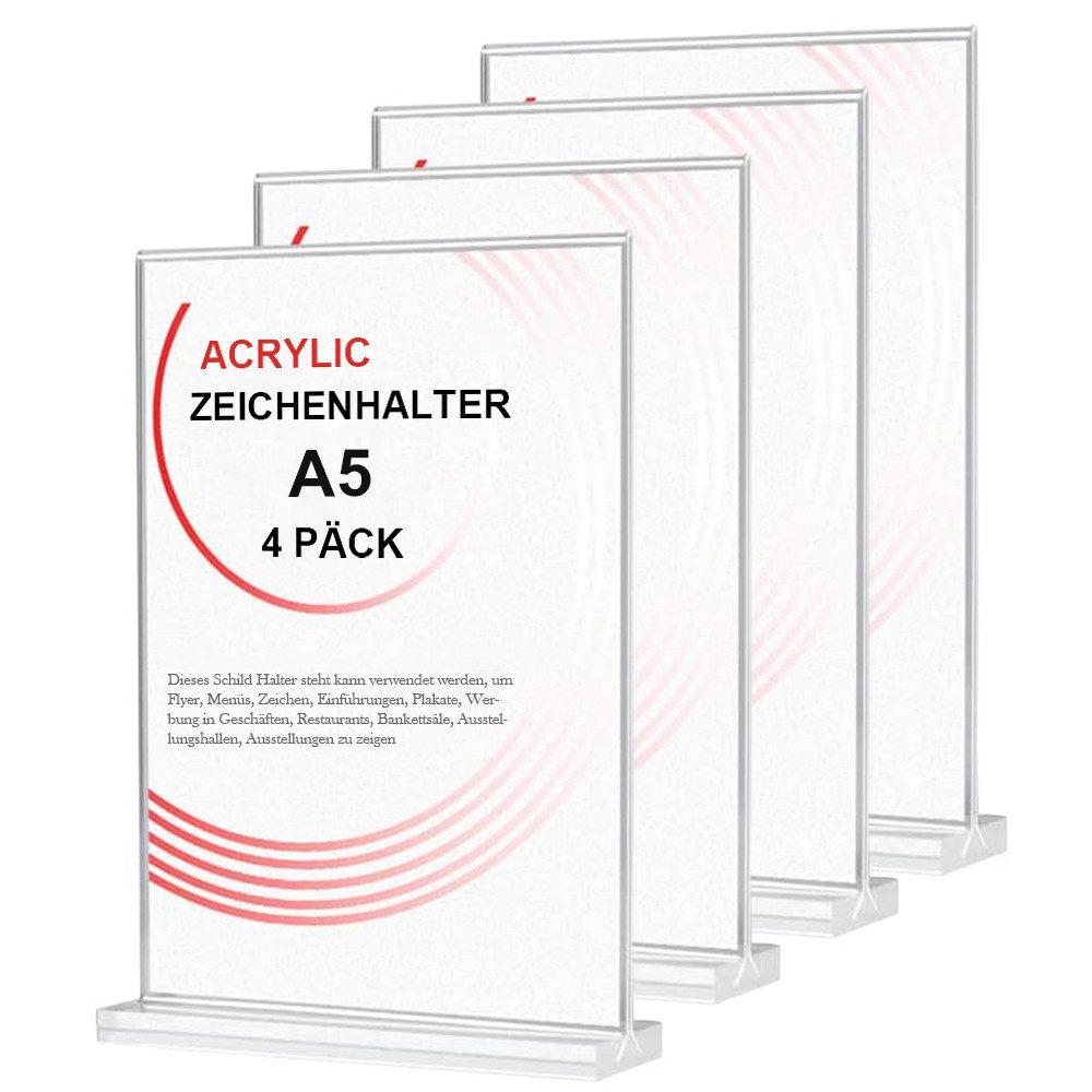 NUODWELL Einzelrahmen 4 Stück Tischaufsteller A4/A5, Acry Display Ständer f günstig online kaufen