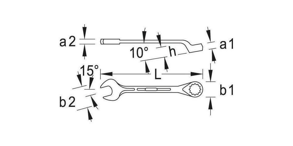 Form B Länge mm 1 ″ Ringmaulschlüssel 318 15/16 Gedore Maulschlüssel 31CrV3 B SW