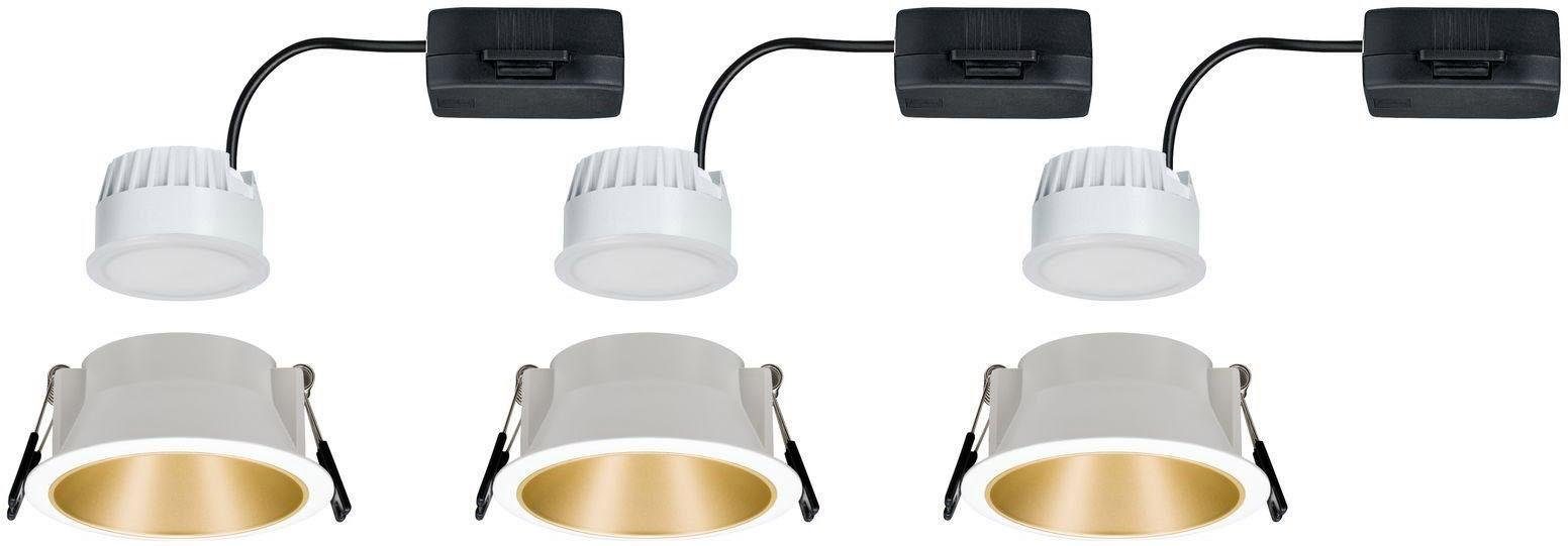 Paulmann LED Einbauleuchte Cole, Dimmfunktion, LED wechselbar, Warmweiß, Deckenspots, 3er Set
