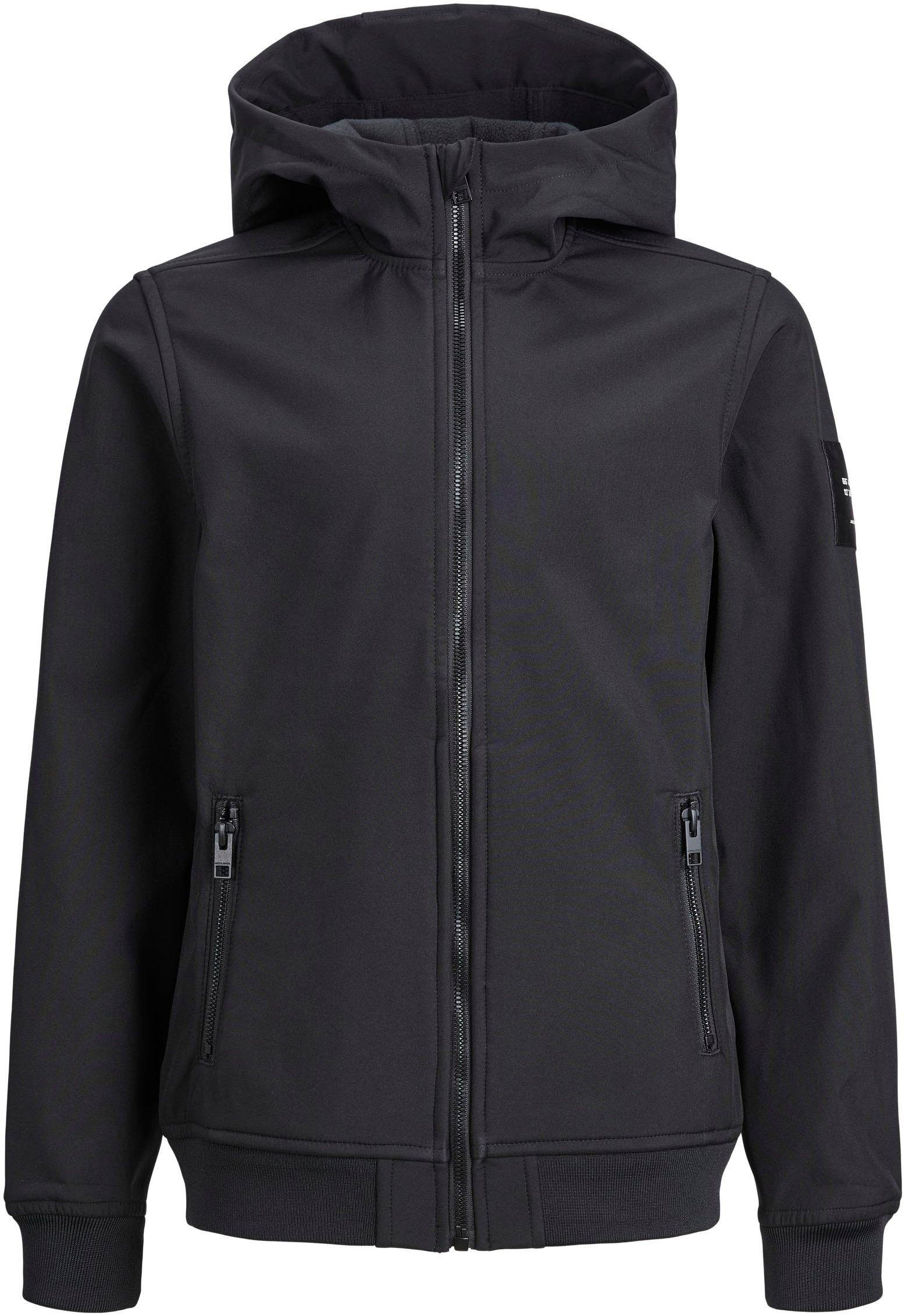 Softshelljacke SN Black SOFTSHELL Junior JJEBASIC & Jones HOOD Jack JNR