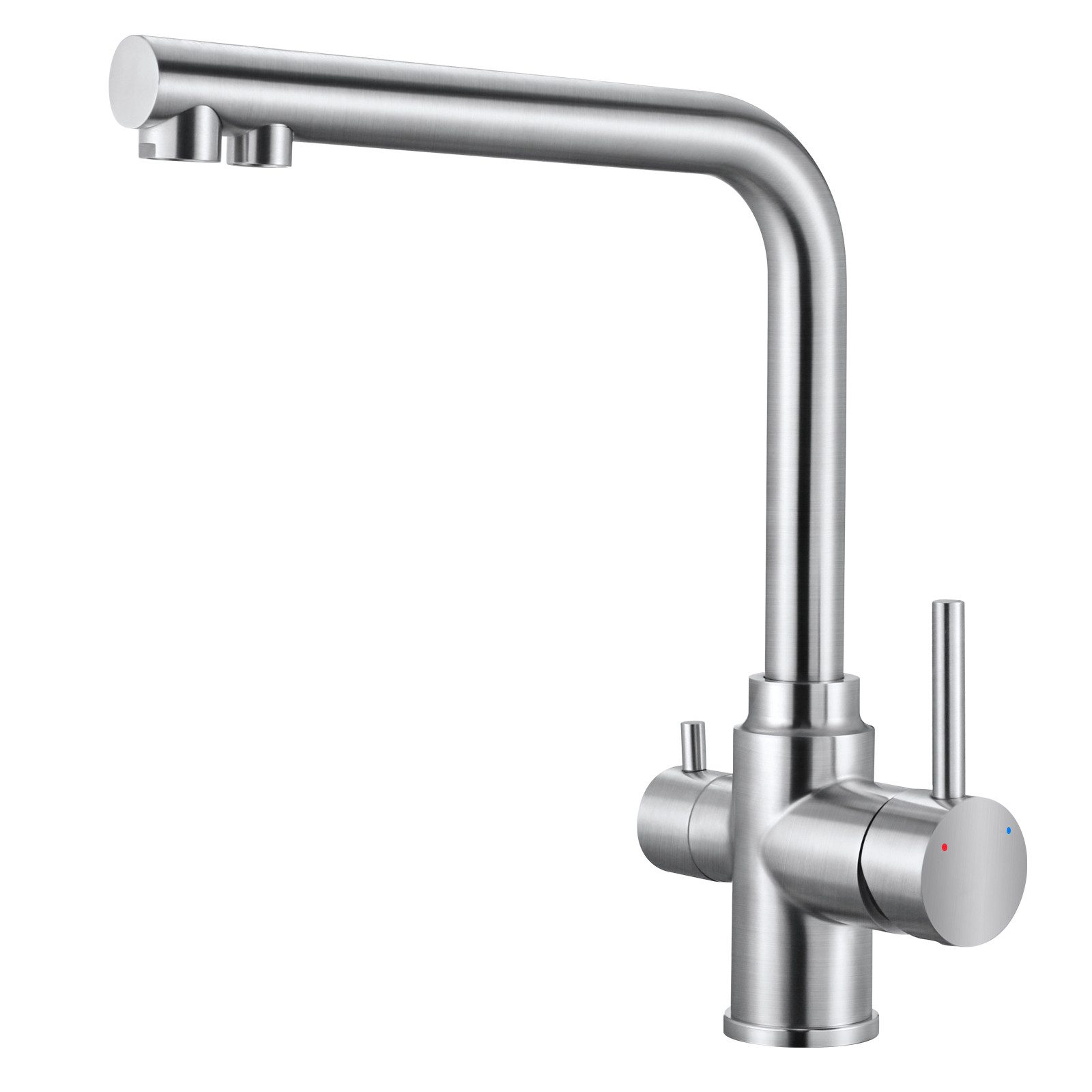 Küchenarmatur 3 Wege Wasserhahn Küche, 3-in-1 Küchenarmatur für Wasserfilter